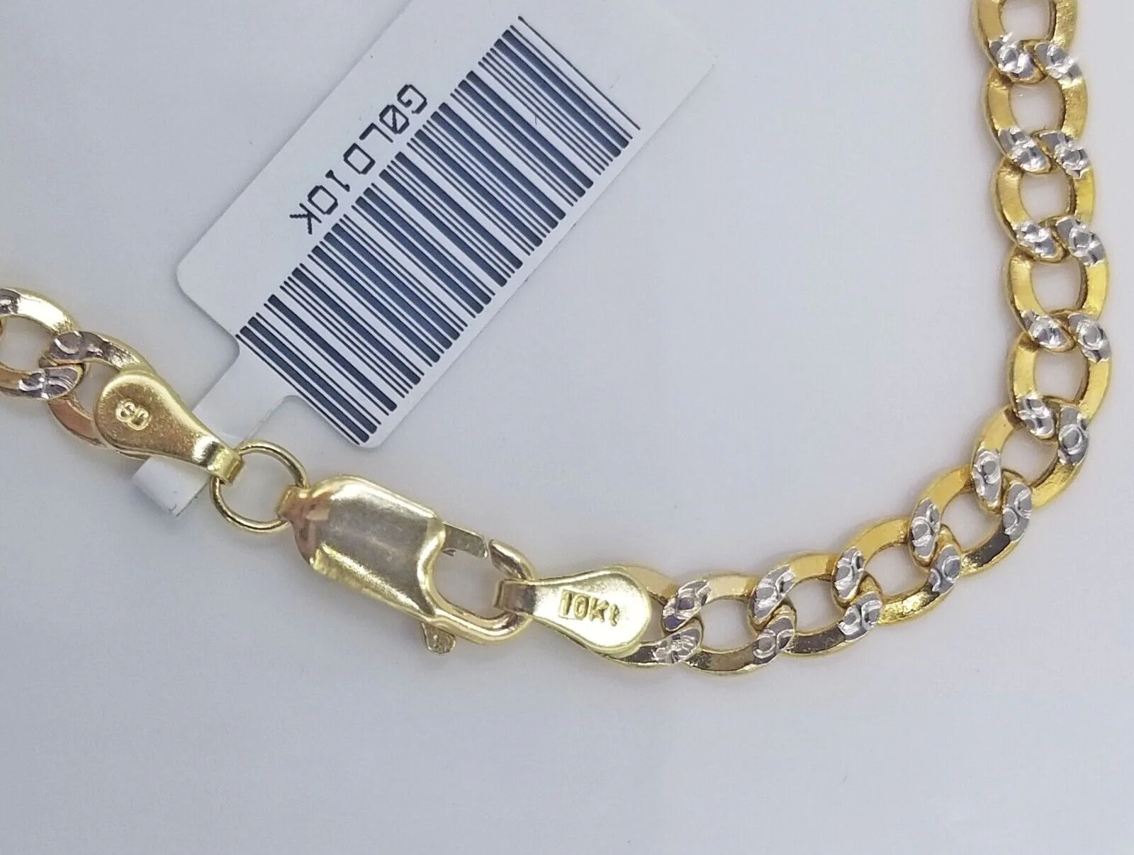 Real 10k Yellow Gold Cuban Curb link 4mm 8"  Bracelet Diamond Cut - Image 7