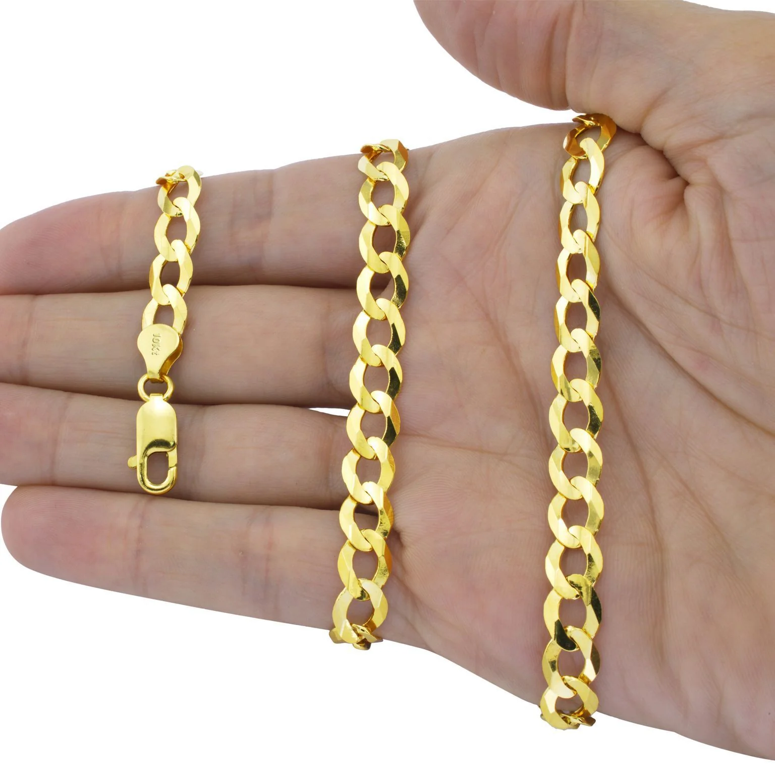 Real 10k Yellow Gold Cuban Curb Link Chain 8mm Necklace 26'' Lobster Lock 10kt - Image 12