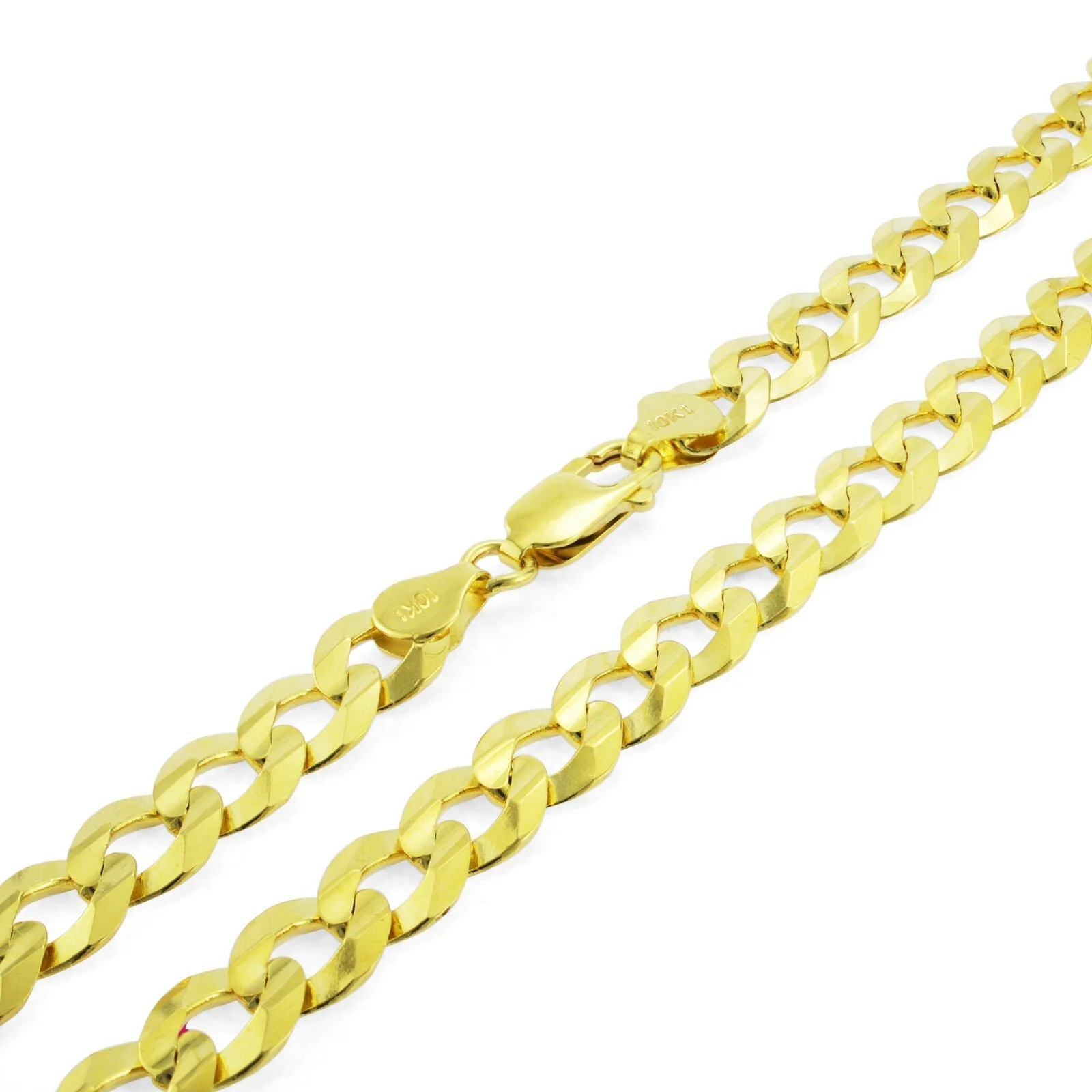 Real 10k Yellow Gold Cuban Curb Link Chain 8mm Necklace 26'' Lobster Lock 10kt - Image 13