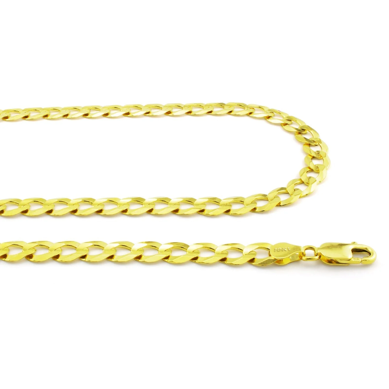 Real 10k Yellow Gold Cuban Curb Link Chain 8mm Necklace 24'' Lobster Lock 10kt - Image 3