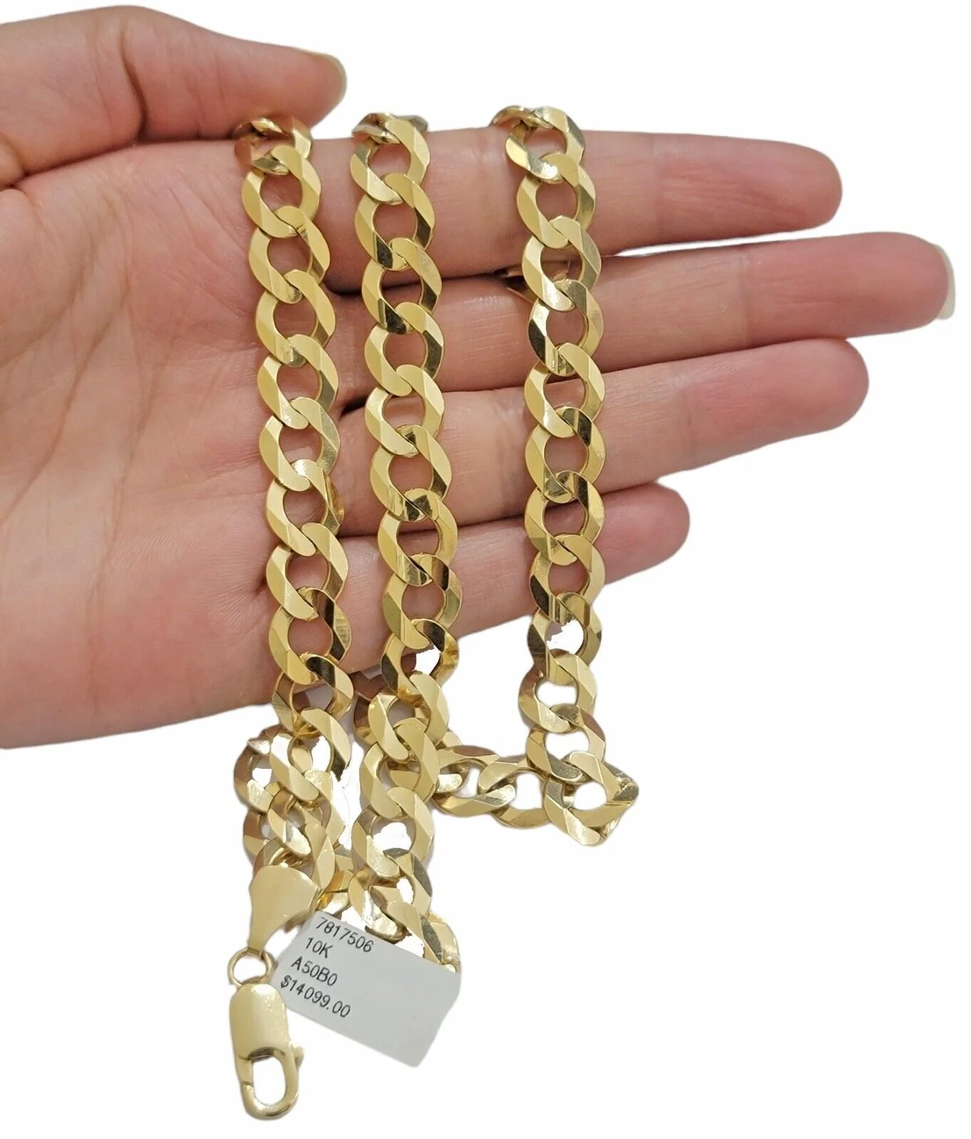 Real 10k Yellow Gold Cuban Curb Link Chain Necklace 10mm 20"- 30" 10kt SOLID - Image 4