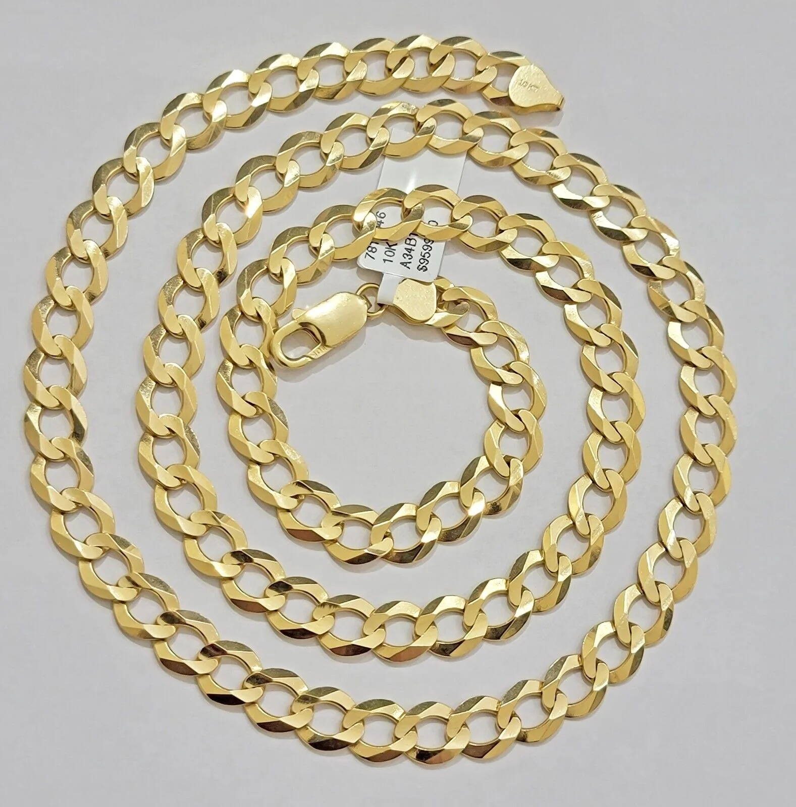 Real 10k Yellow Gold Cuban Curb Link Chain Necklace 10mm 20"- 30" 10kt SOLID - Image 7