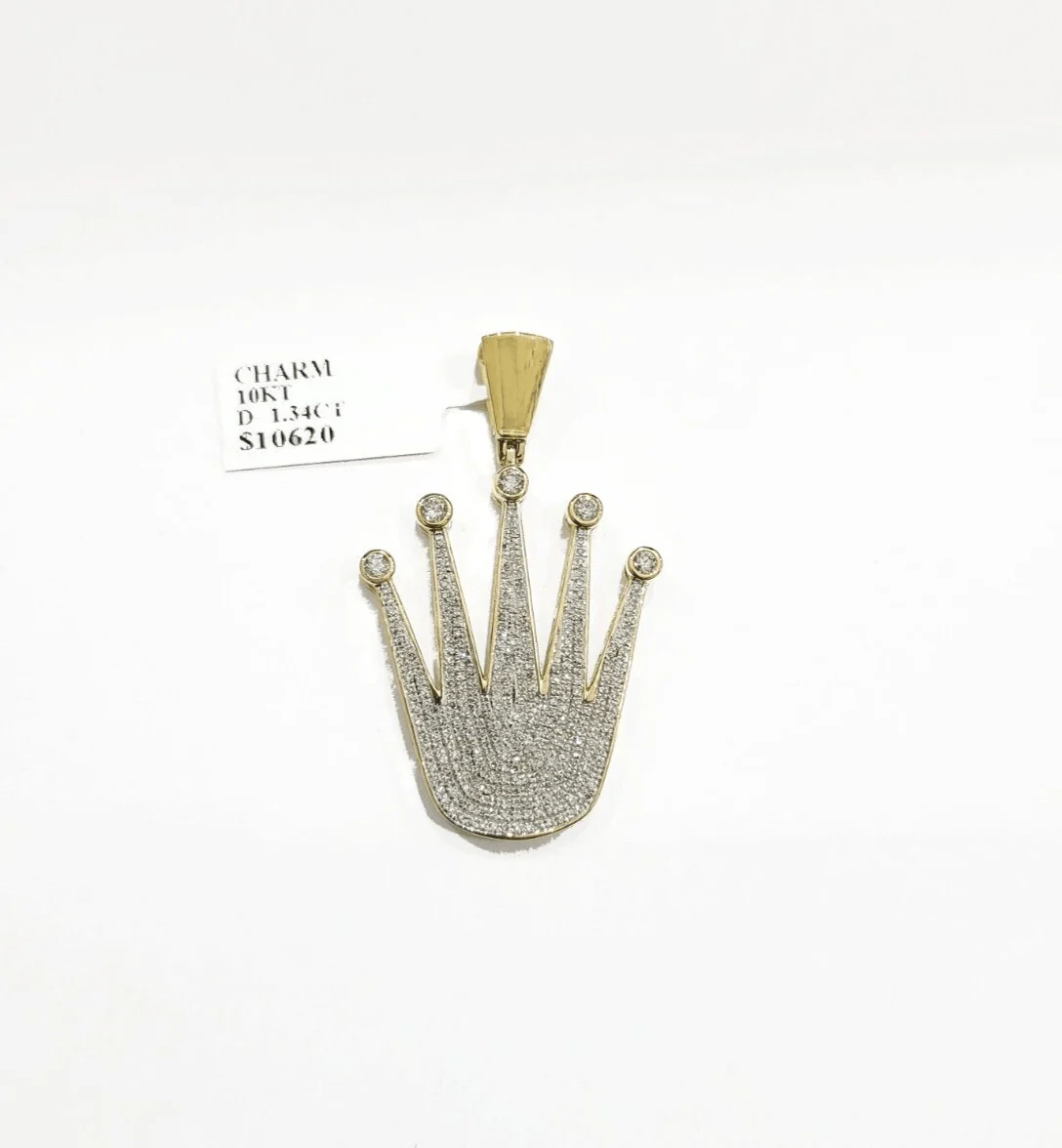 Real 10k Yellow Gold Diamond 1.34CT Pendant Charm for Necklace & Chain 10kt - Image 3