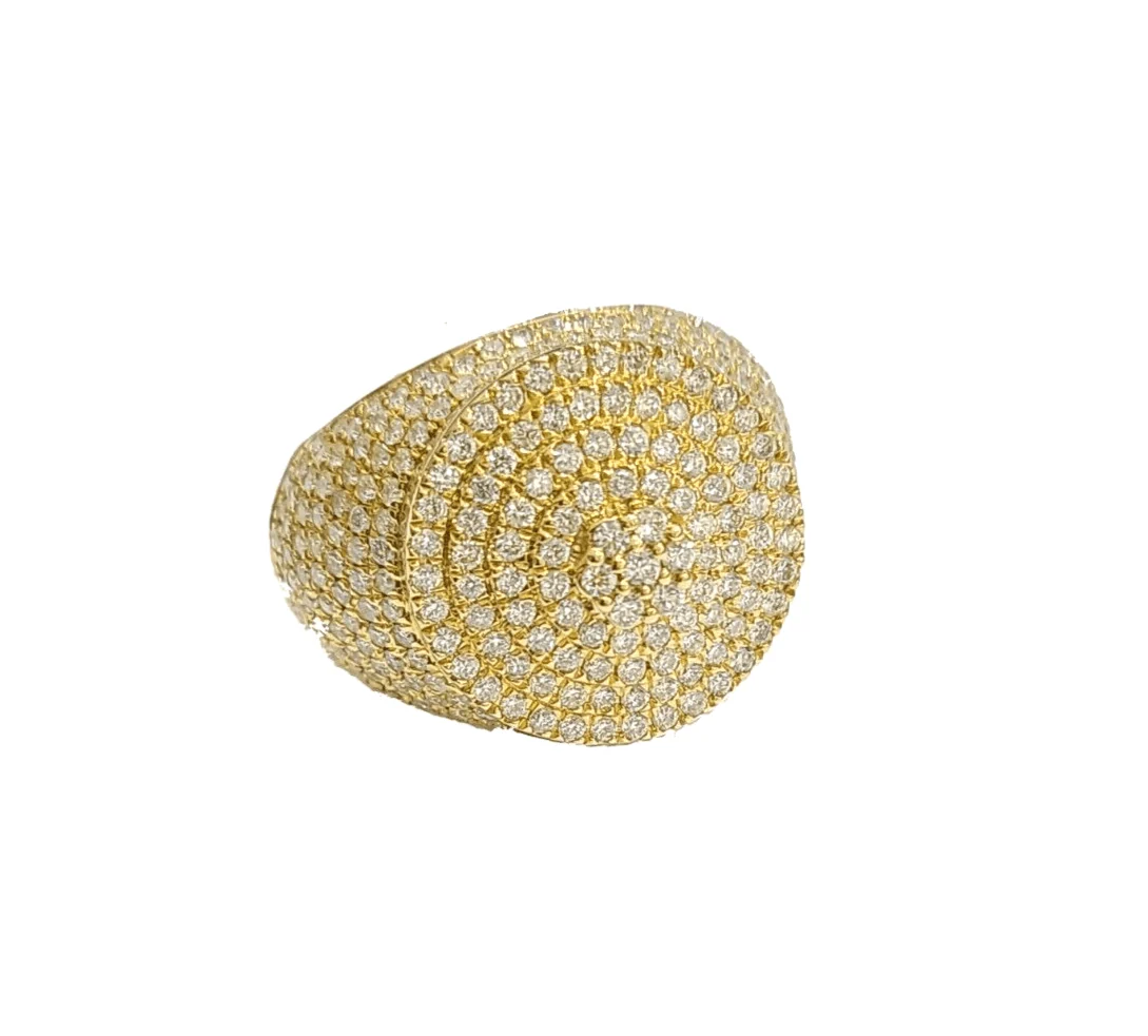 Real 10k Yellow Gold Diamond Lollipop Ring Genuine 3.26CT Diamonds 10kt Size 10 - Image 6