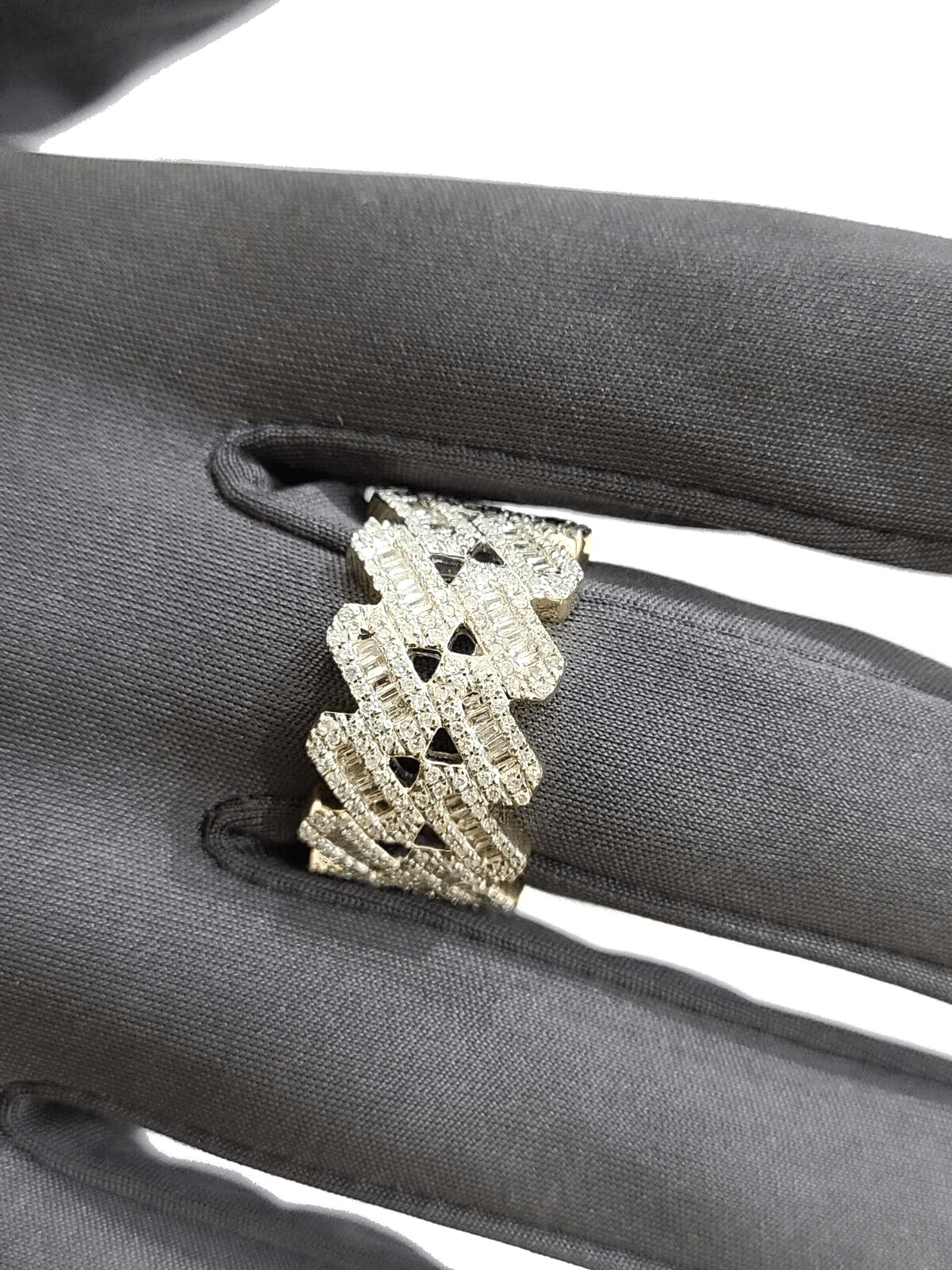 Real 10k Yellow Gold Diamond Ring White Genuine 1.10CT Diamonds 10kt Size 10 - Image 4