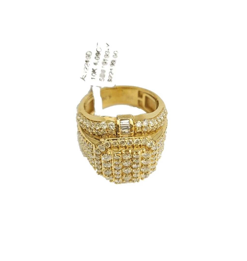 Real 10k Yellow Gold Diamond Ring White Genuine 4.09CT Diamonds 10kt Size 10 - Image 5