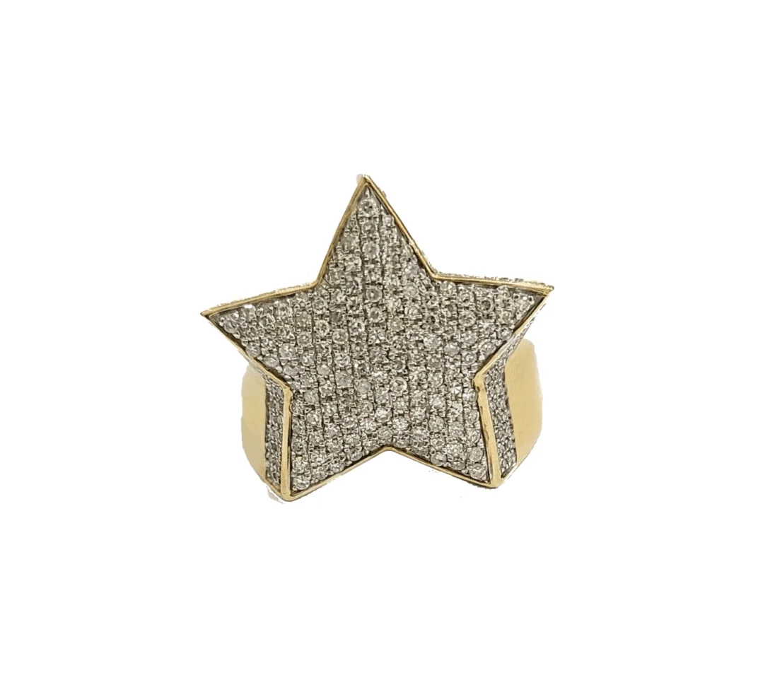 Real 10k Yellow Gold Diamond Star Ring Band Genuine 1.34CT Diamonds 10kt Size 10 - Image 5