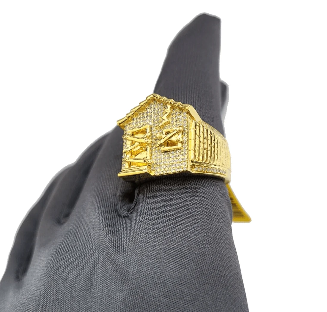 Real 10k Yellow Gold Diamond Trap House Ring White 0.55CT Diamonds 10kt Size 10 - Image 5