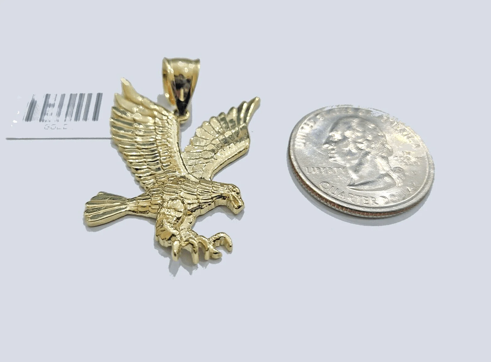Real 10k Yellow Gold Eagle Bird Charm Pendant 10kt for Chain - Image 4