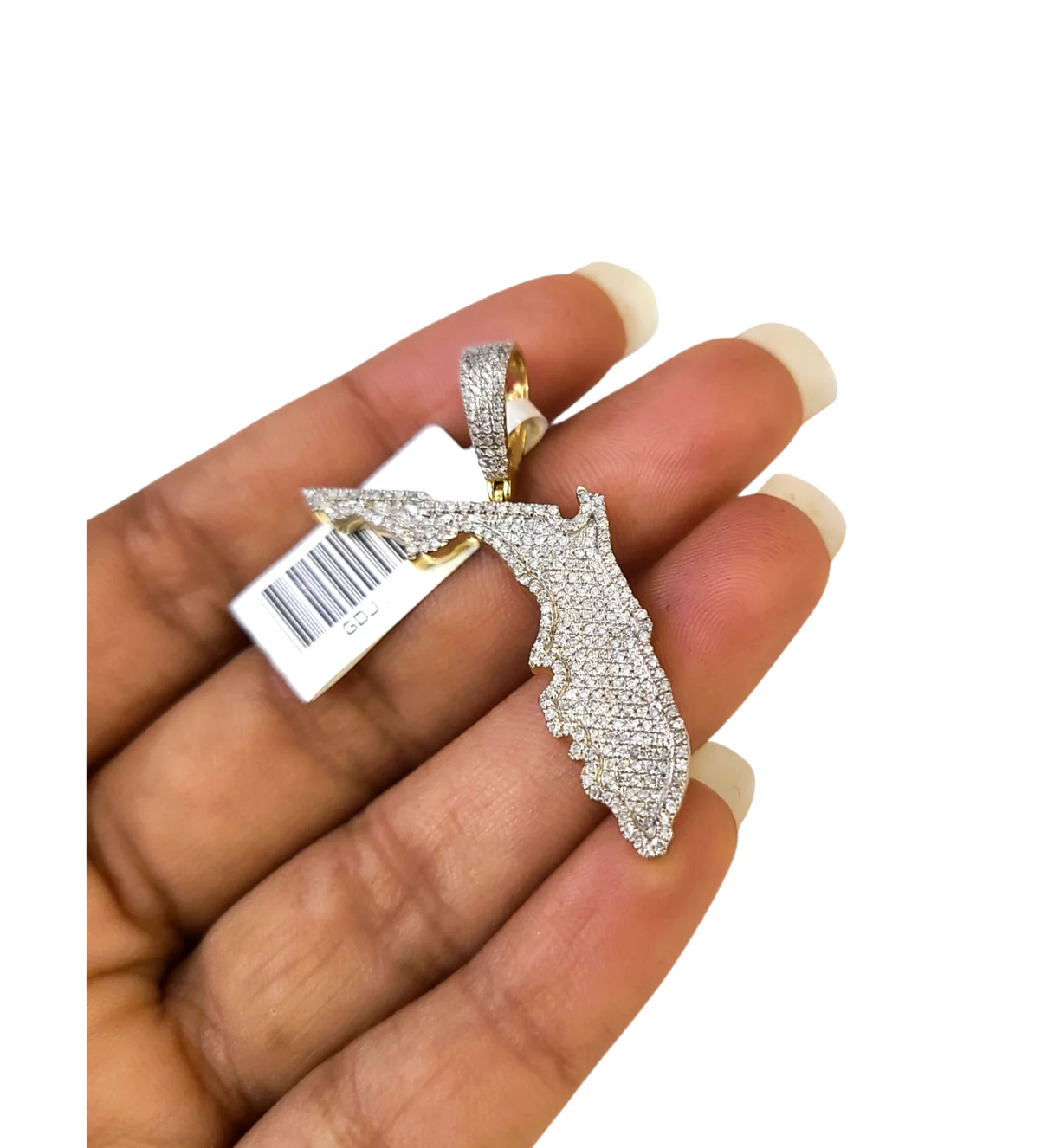 Real 10k Yellow Gold Florida Diamond Charm Pendant 1.5'' inch Genuine 10kt