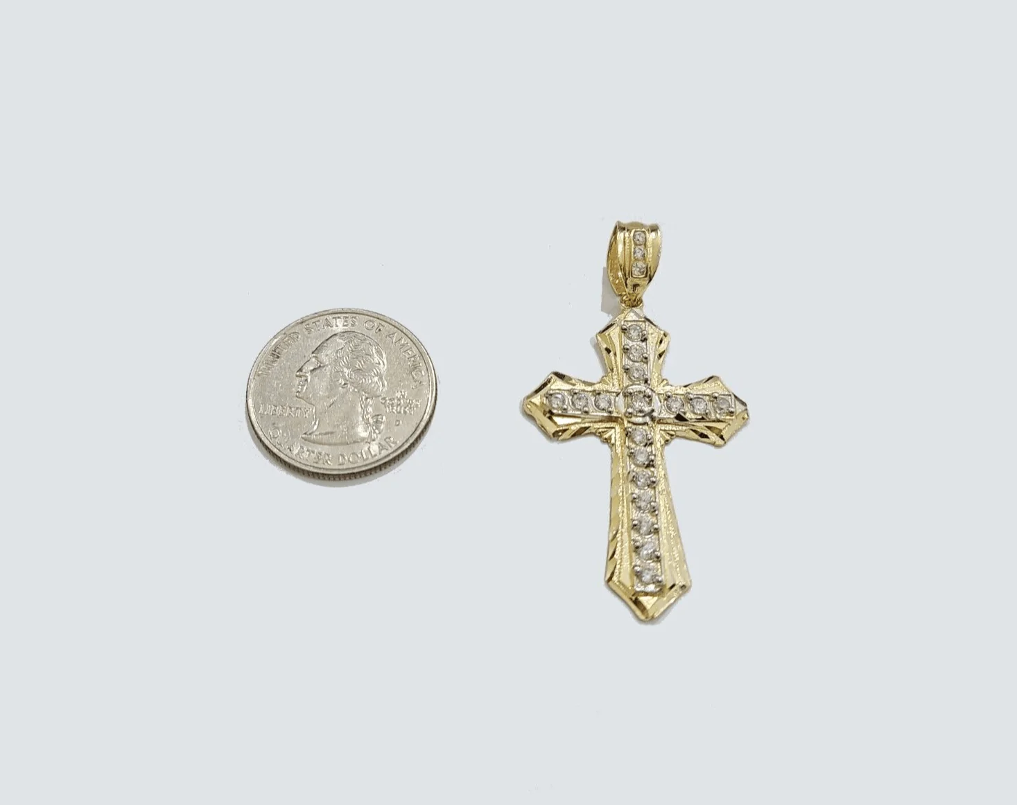 Real 10k Yellow Gold Franco Chain 2.5mm 22" inch Necklace Jesus Cross Charm 10kt - Image 8
