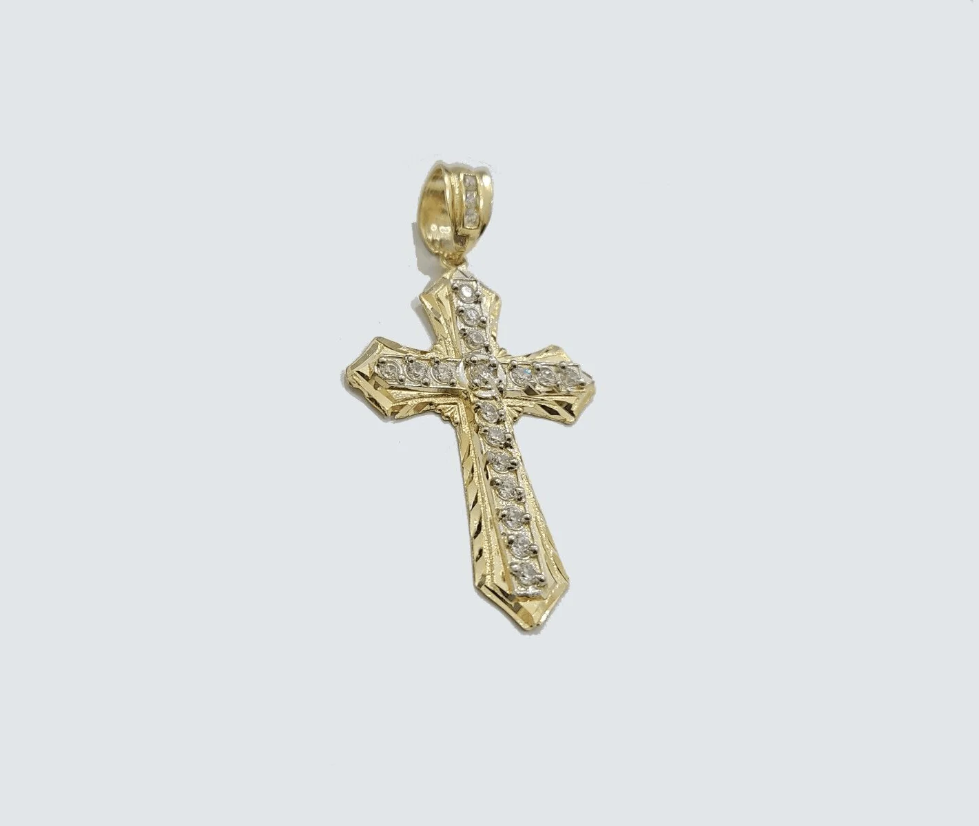 Real 10k Yellow Gold Franco Chain 2.5mm 26" inch Necklace Jesus Cross Charm 10kt - Image 9