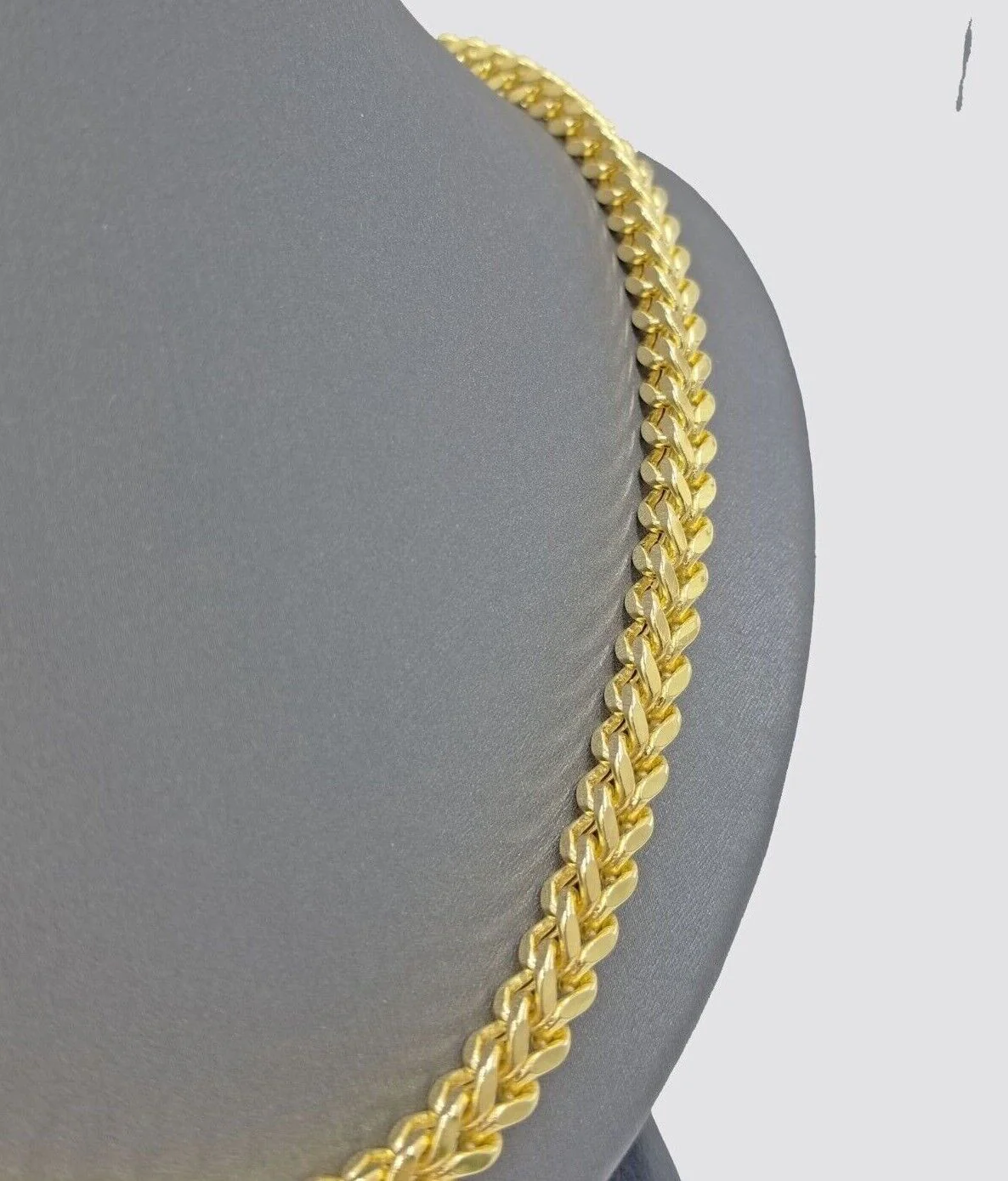 Real 10k Yellow Gold Franco Necklace 5mm 22" inch Short length Men's 10kt Chain - Image 4