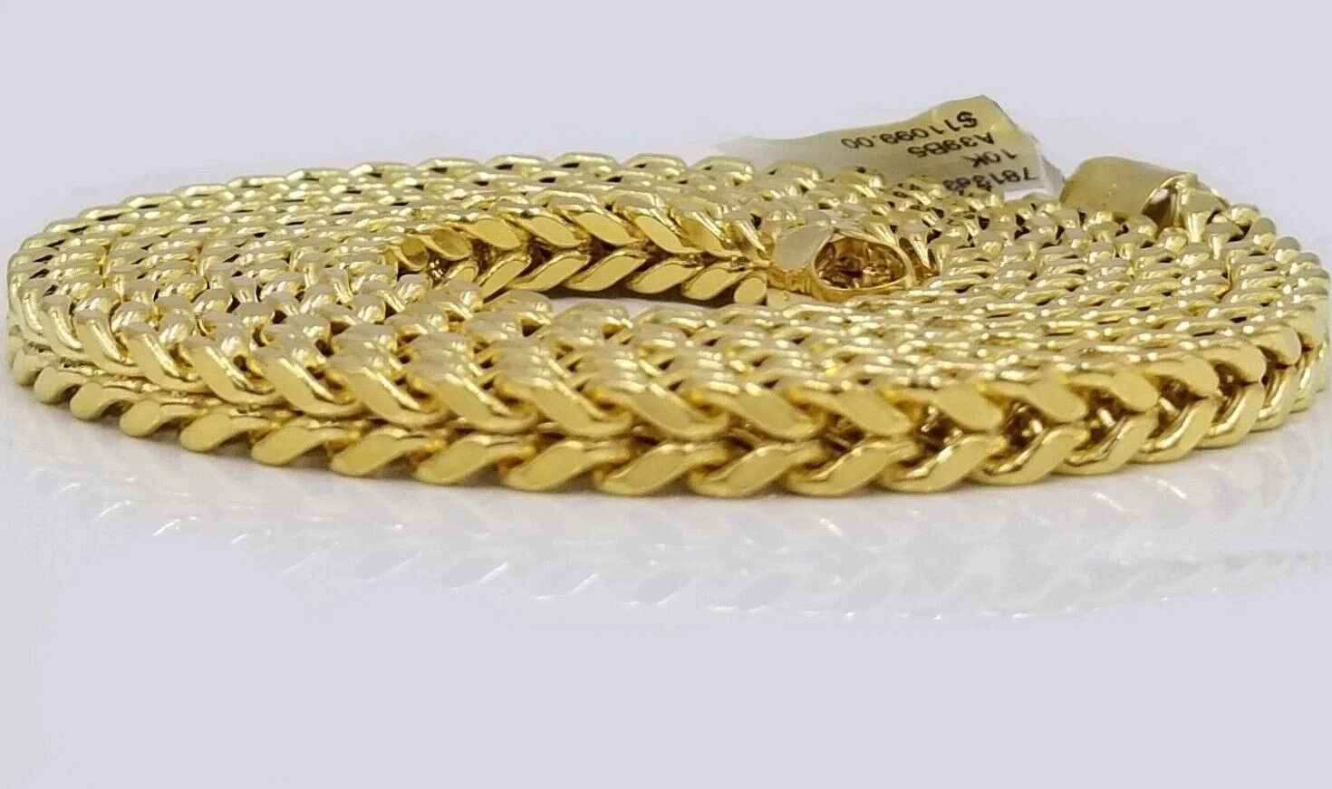 Real 10k Yellow Gold Franco Necklace 5mm 22" inch Short length Men's 10kt Chain - Image 6