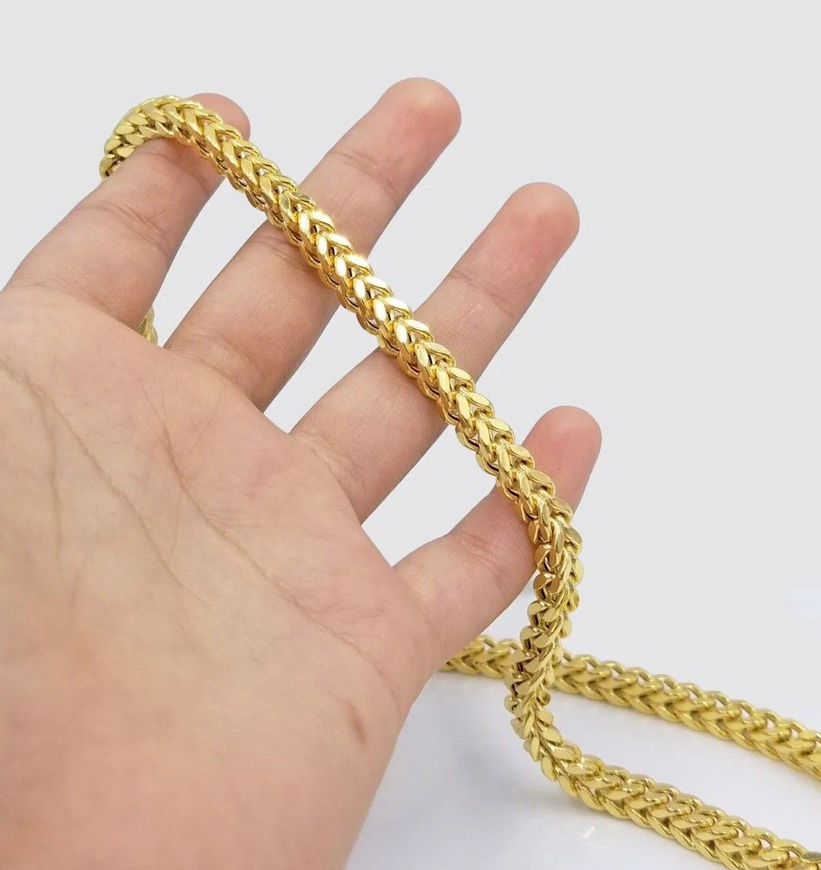 Real 10k Yellow Gold Franco Necklace 5mm 22" inch Short length Men's 10kt Chain - Image 7