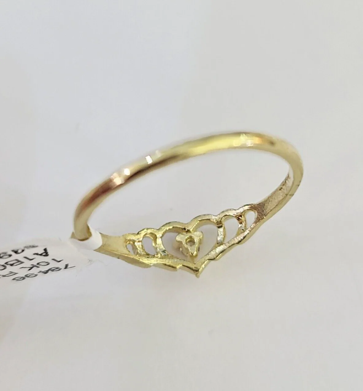 Real 10k Yellow Gold Hearts Ring Wedding Engagement Casual 10Kt Genuine Ring Sz 6,7,8,9 - Image 8