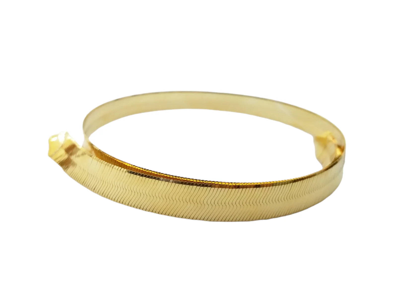 Real 10K Yellow Gold Herringbone 11mm Necklace Chain 20" Inch Solid Lobster Lock - Image 4