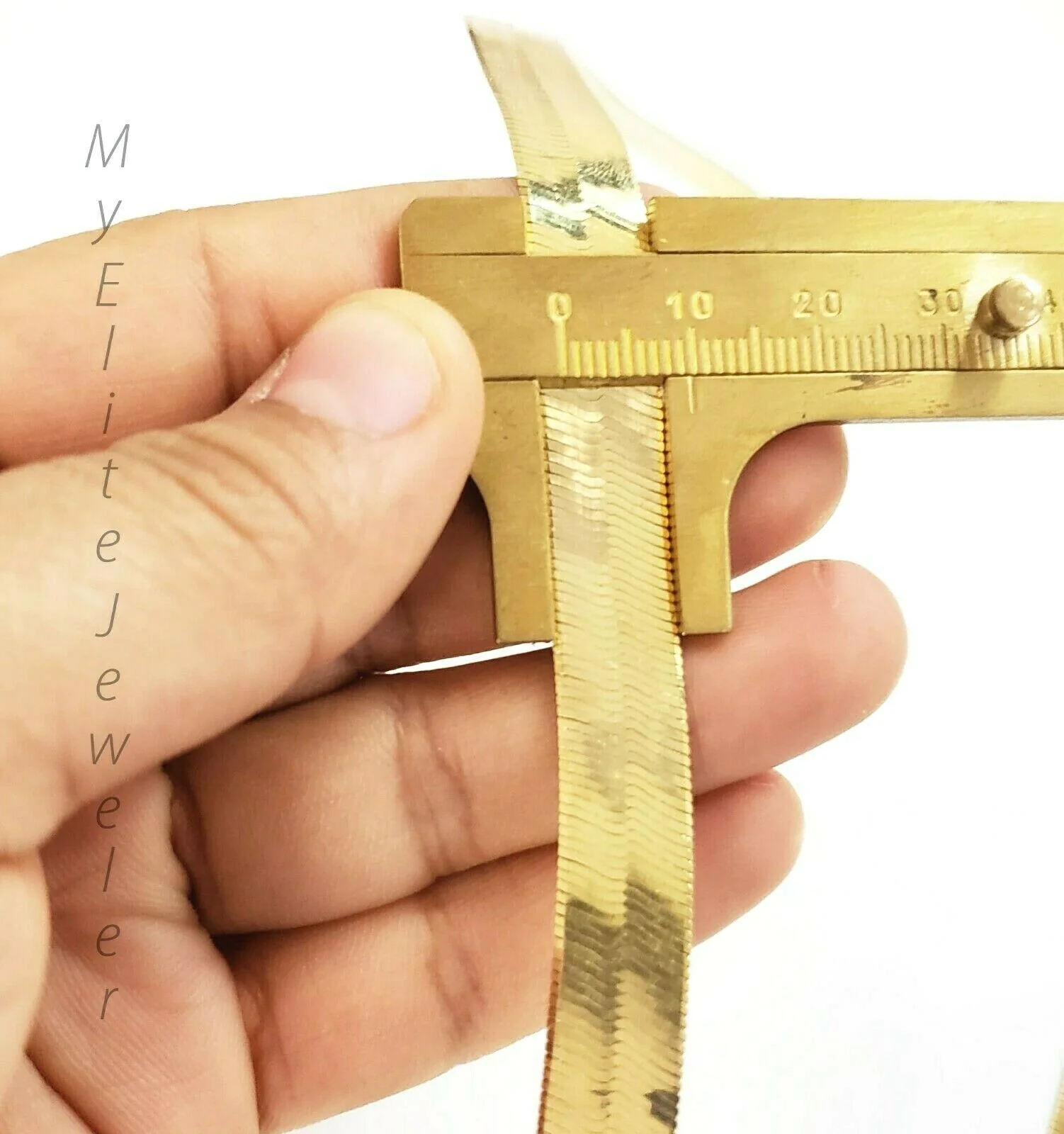 Real 10K Yellow Gold Herringbone Chain 18 Inch 10MM Necklace Ladies Men's SALE!! - Image 6