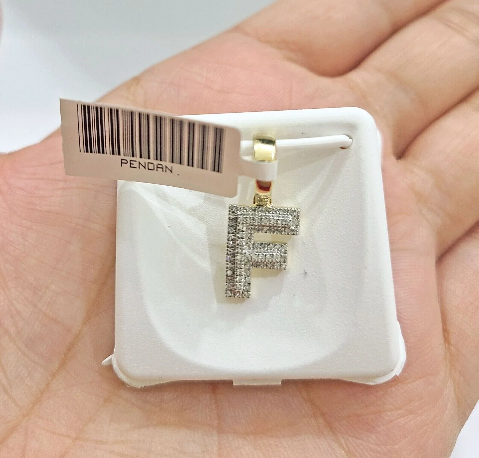 Real 10K Yellow Gold Initials Diamond Cut Charm A-Z Pendant Alphabets - Image 23
