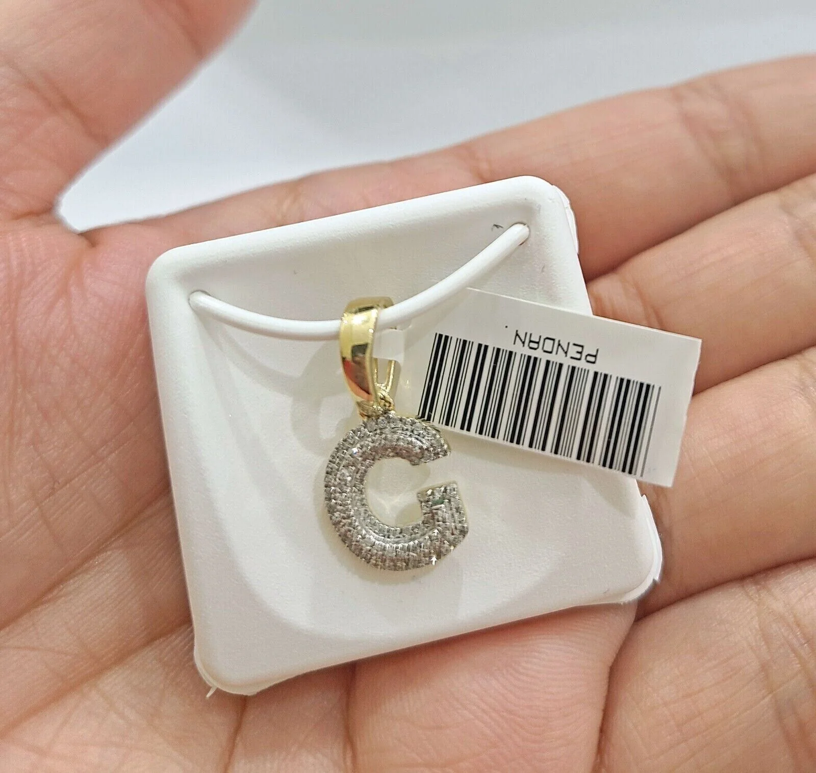 Real 10K Yellow Gold Initials Diamond Cut Charm A-Z Pendant Alphabets - Image 24