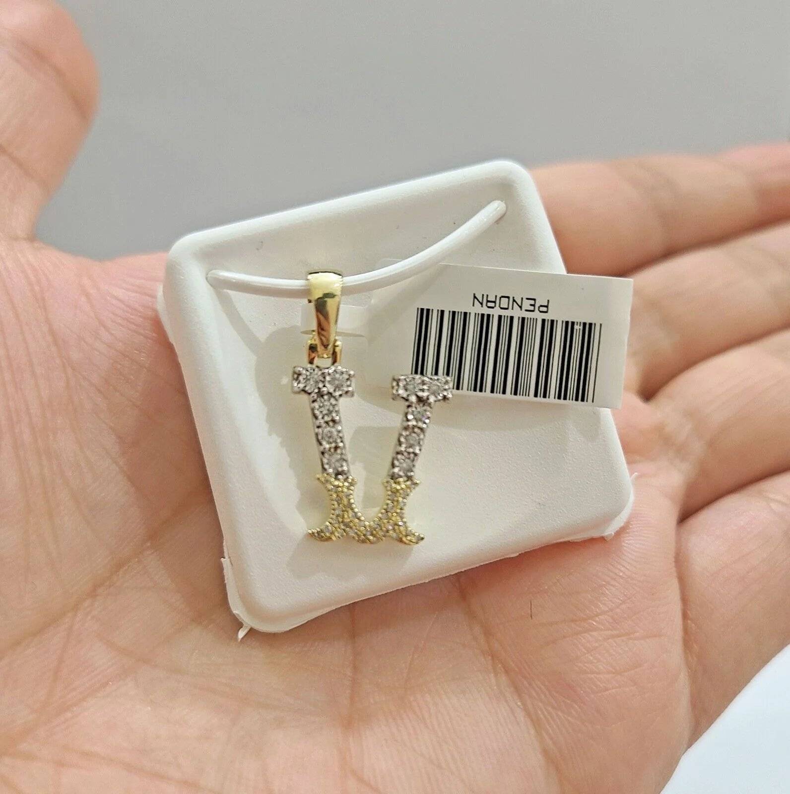 Real 10K Yellow Gold Initials Diamond Cut Charm A-Z Pendant Alphabets - Image 11