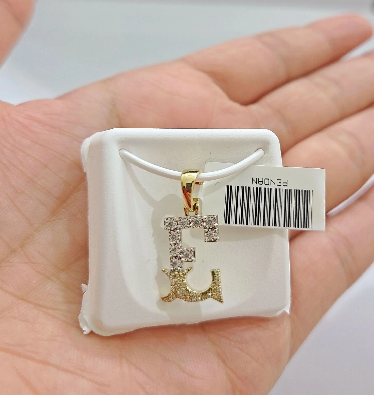 Real 10K Yellow Gold Initials Diamond Cut Charm A-Z Pendant Alphabets - Image 22
