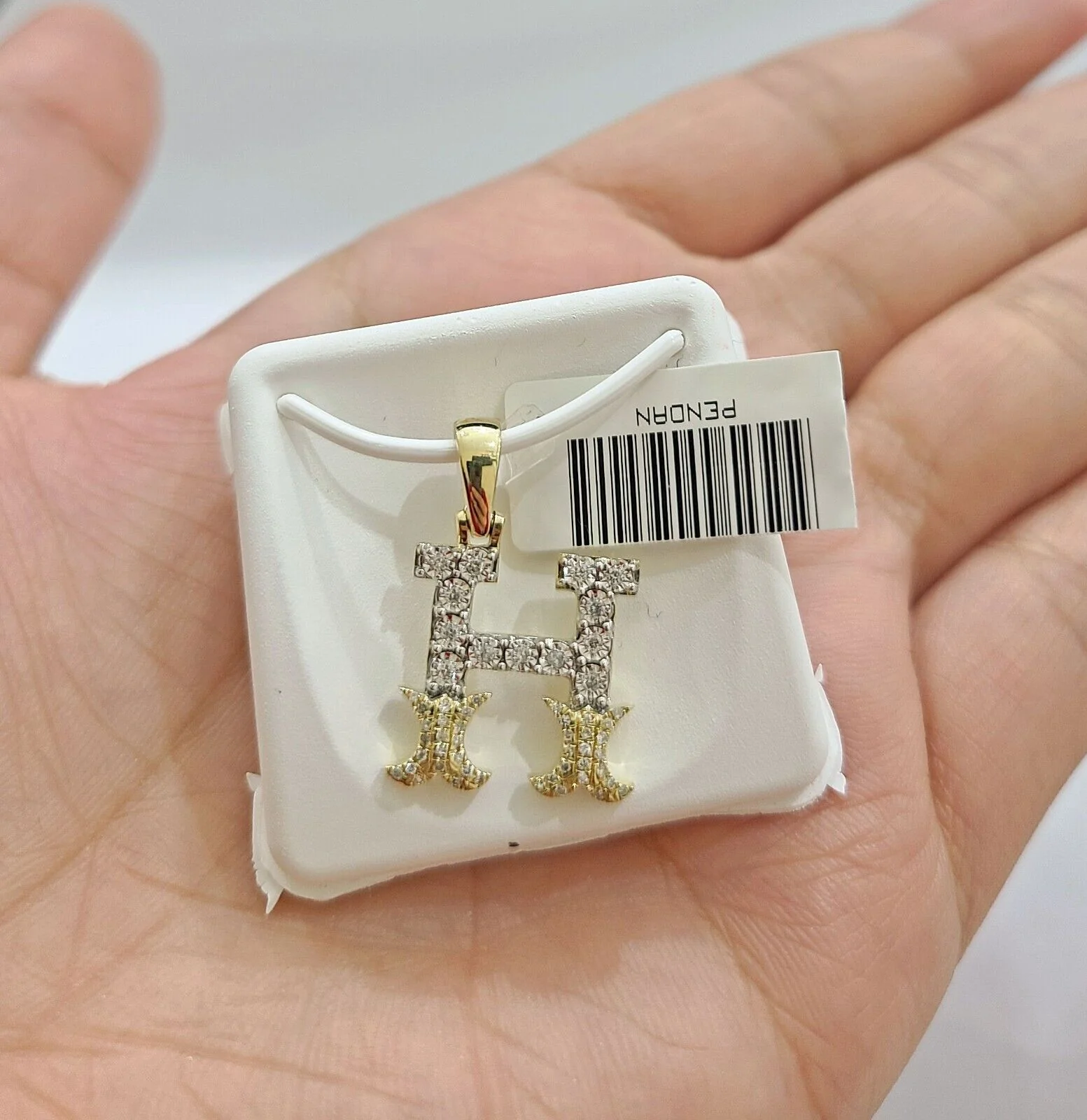 Real 10K Yellow Gold Initials Diamond Cut Charm A-Z Pendant Alphabets - Image 25