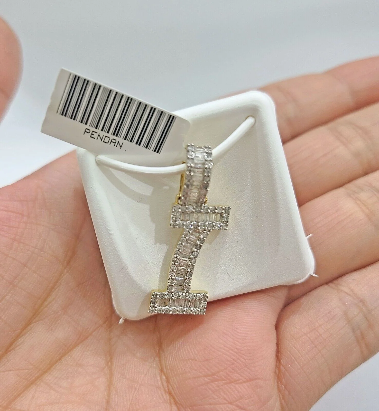 Real 10K Yellow Gold Initials Diamond Cut Charm A-Z Pendant Alphabets - Image 26