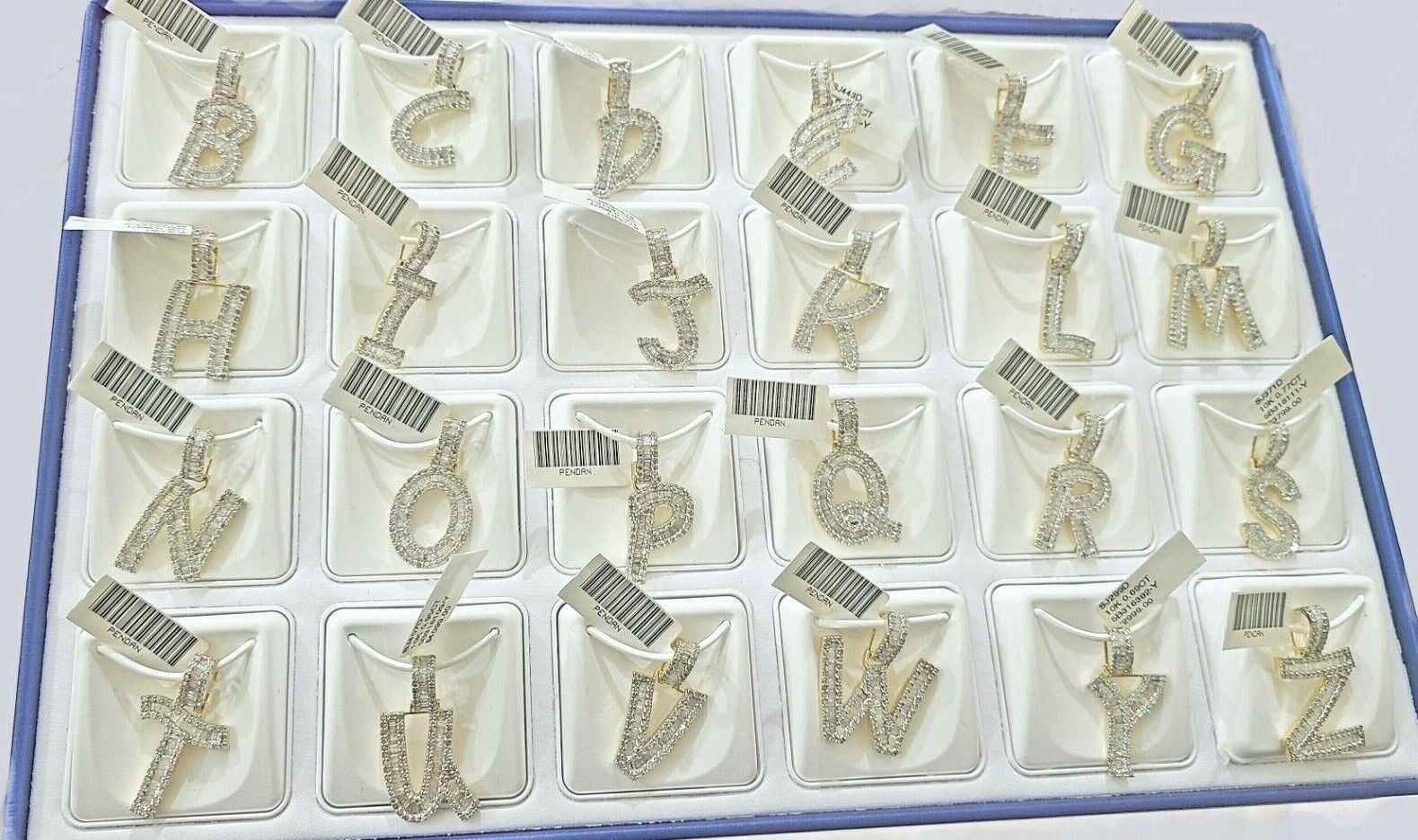 Real 10K Yellow Gold Initials Diamond Cut Charm A-Z Pendant Alphabets - Image 19