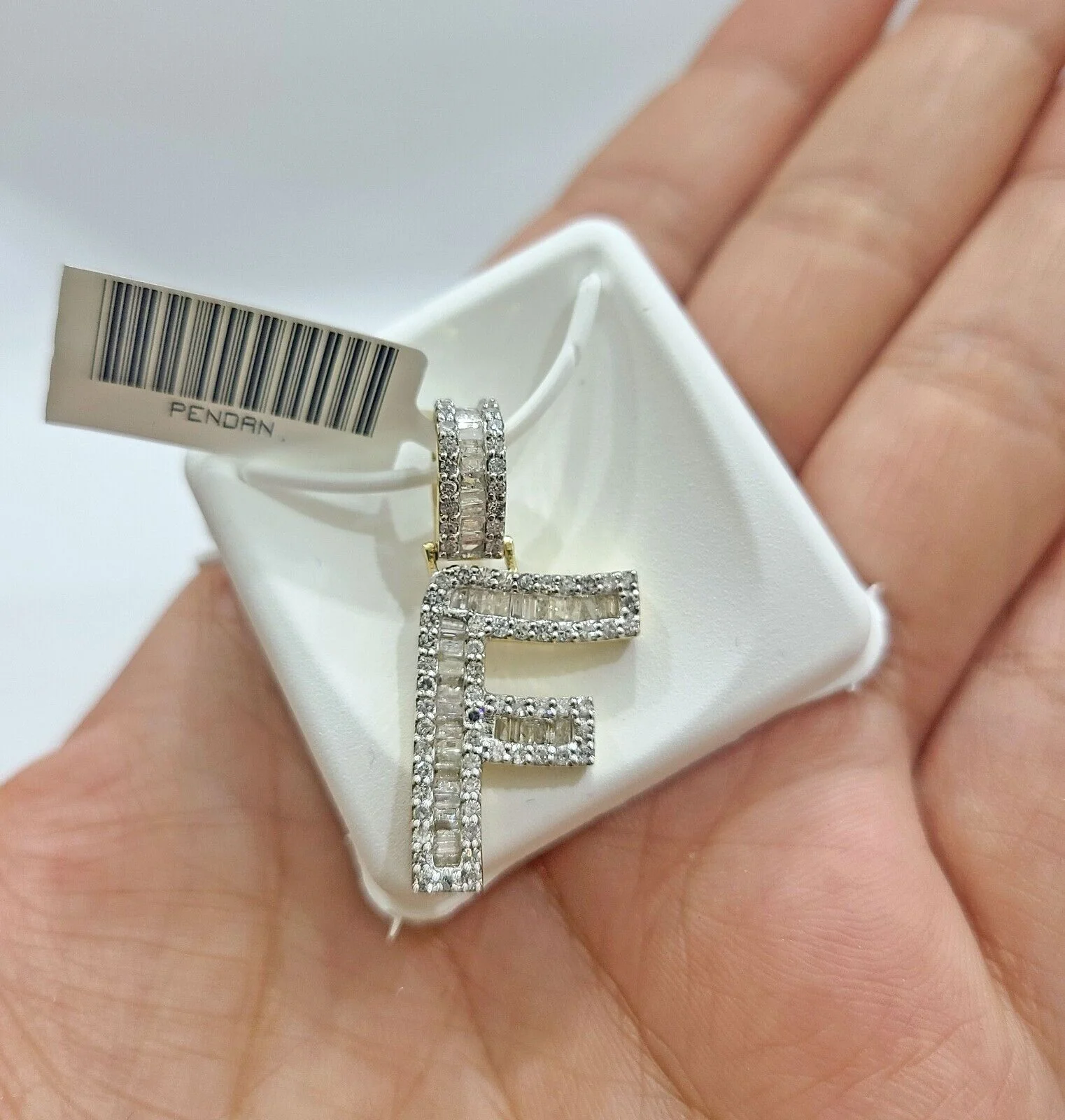 Real 10K Yellow Gold Initials Diamond Cut Charm A-Z Pendant Alphabets - Image 23