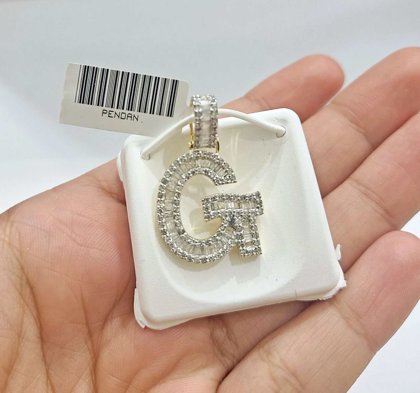 Real 10K Yellow Gold Initials Diamond Cut Charm A-Z Pendant Alphabets - Image 24