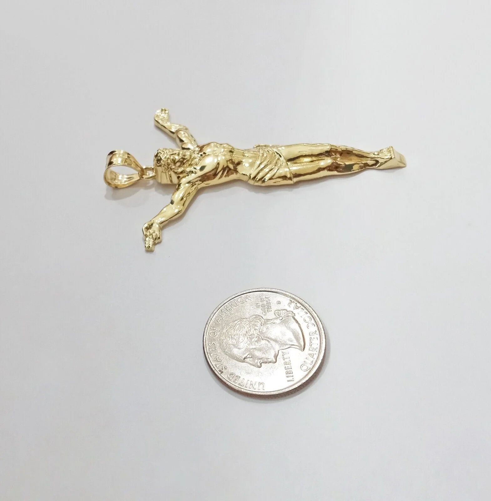 Real 10k Yellow Gold Jesus Crucifix Charm 10kt Pendant Men Women - Image 4