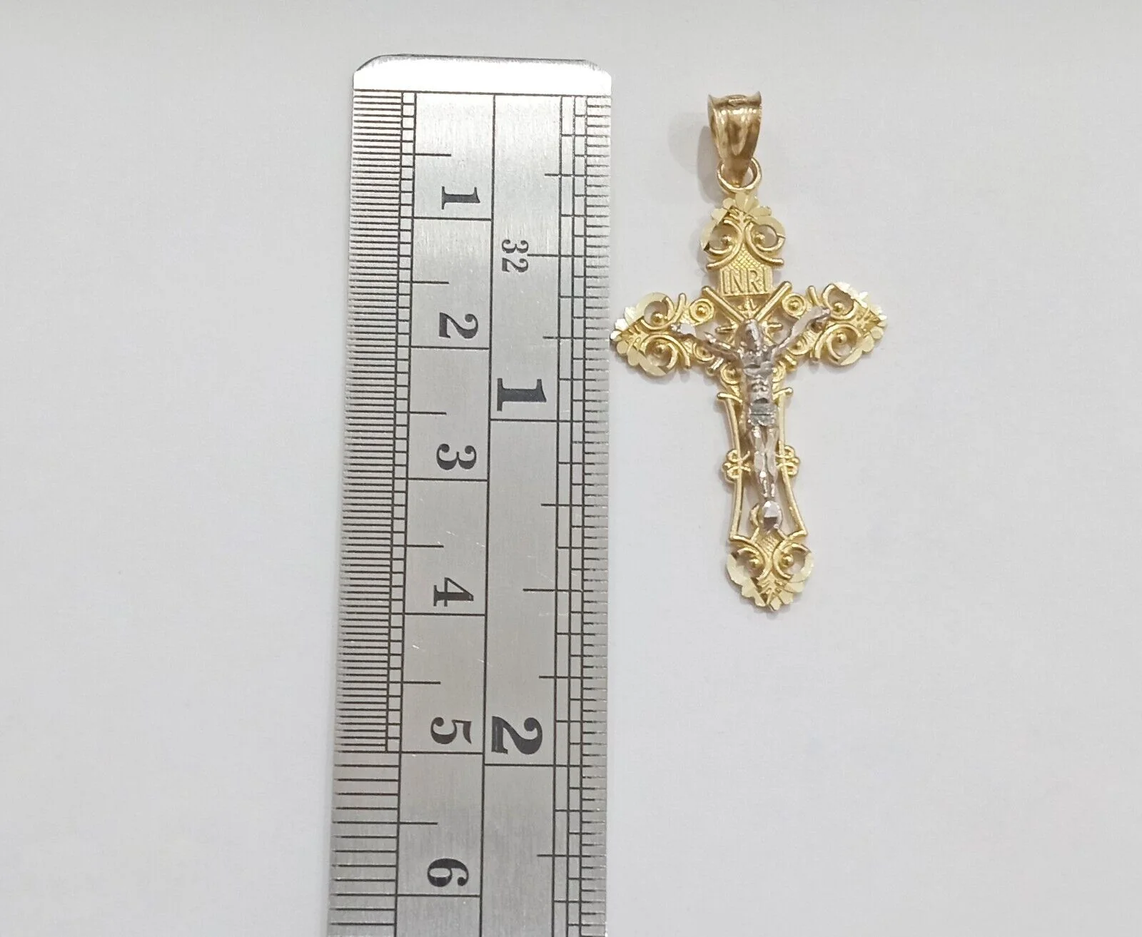 Real 10k Yellow Gold Jesus Crucifix Cross Charm Pendant Men Women 10kt Gold - Image 6