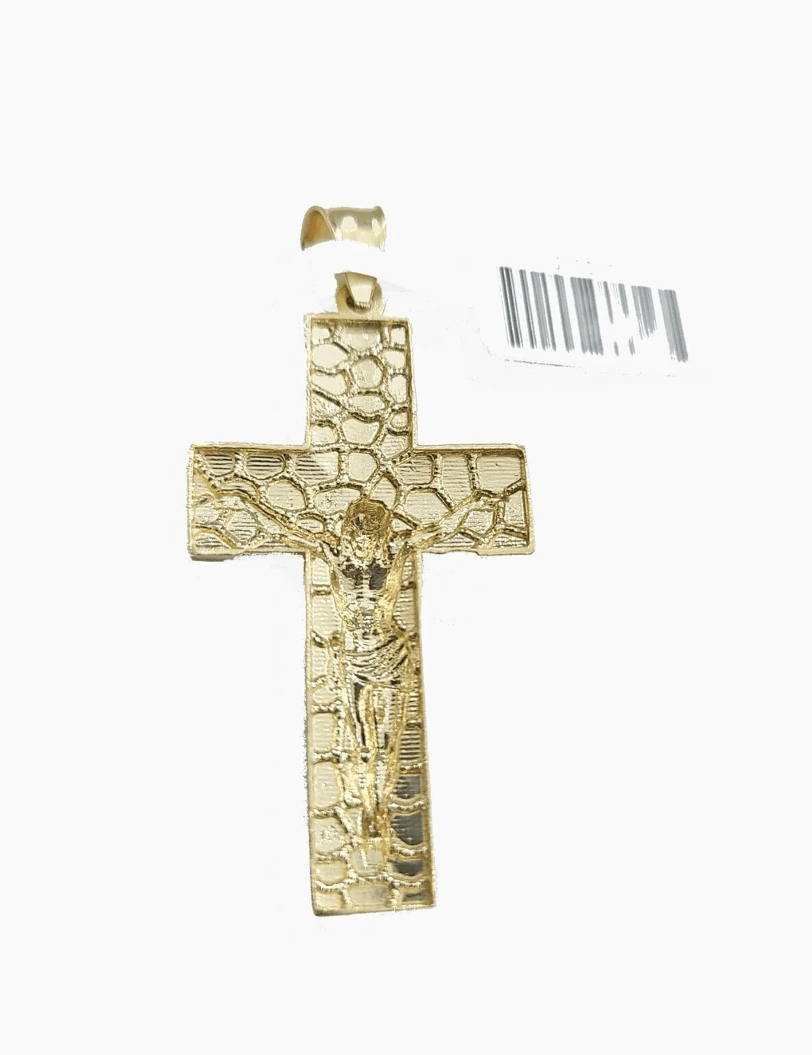 Real 10k Yellow Gold Jesus Crucifix Nugget Cross Charm Pendant 1.8'' inches 10kt - Image 6
