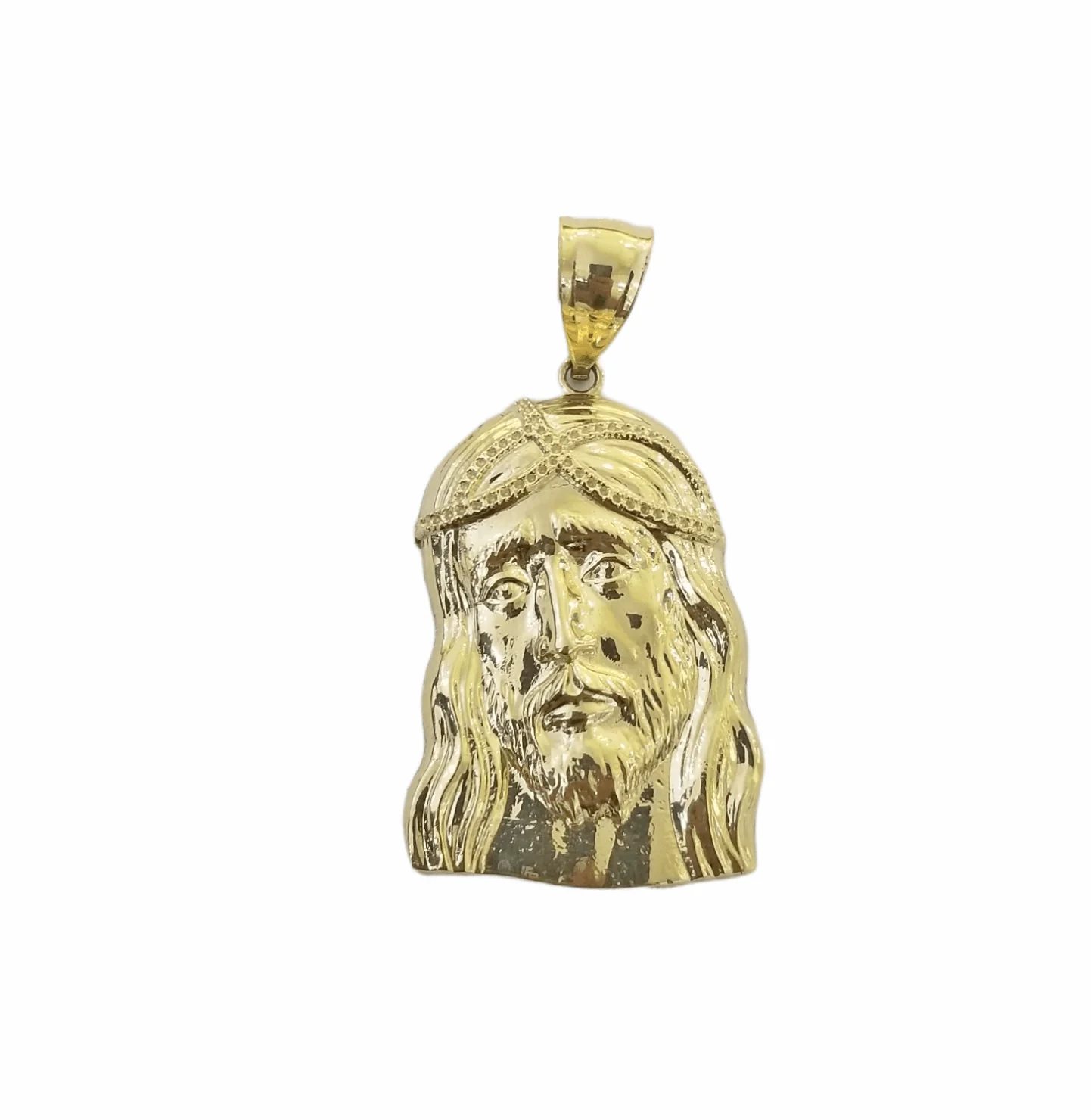 Real 10K Yellow Gold Jesus Head Pendent Charm 1" Inch Jesus Face 10kt - Image 4
