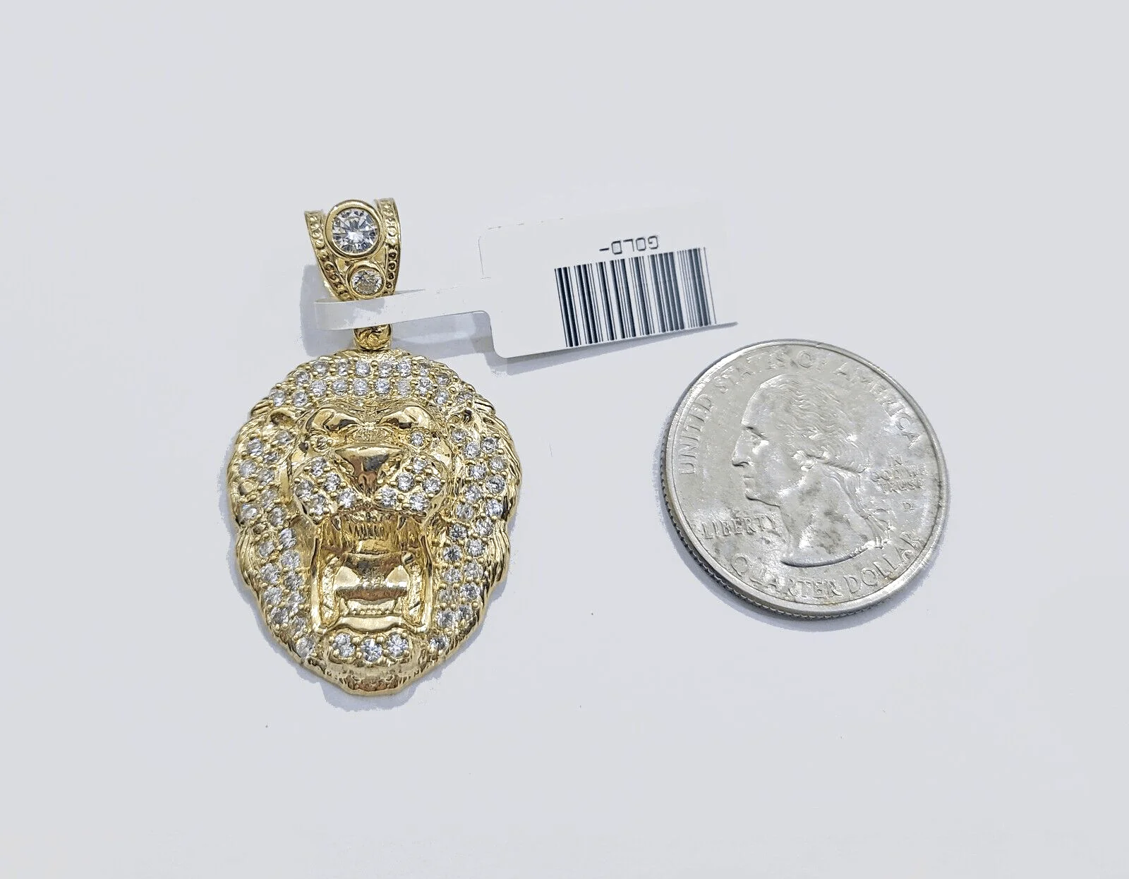 Real 10k Yellow Gold Lion Head Charm 1.5''inches Pendant 10kt for Chain - Image 3