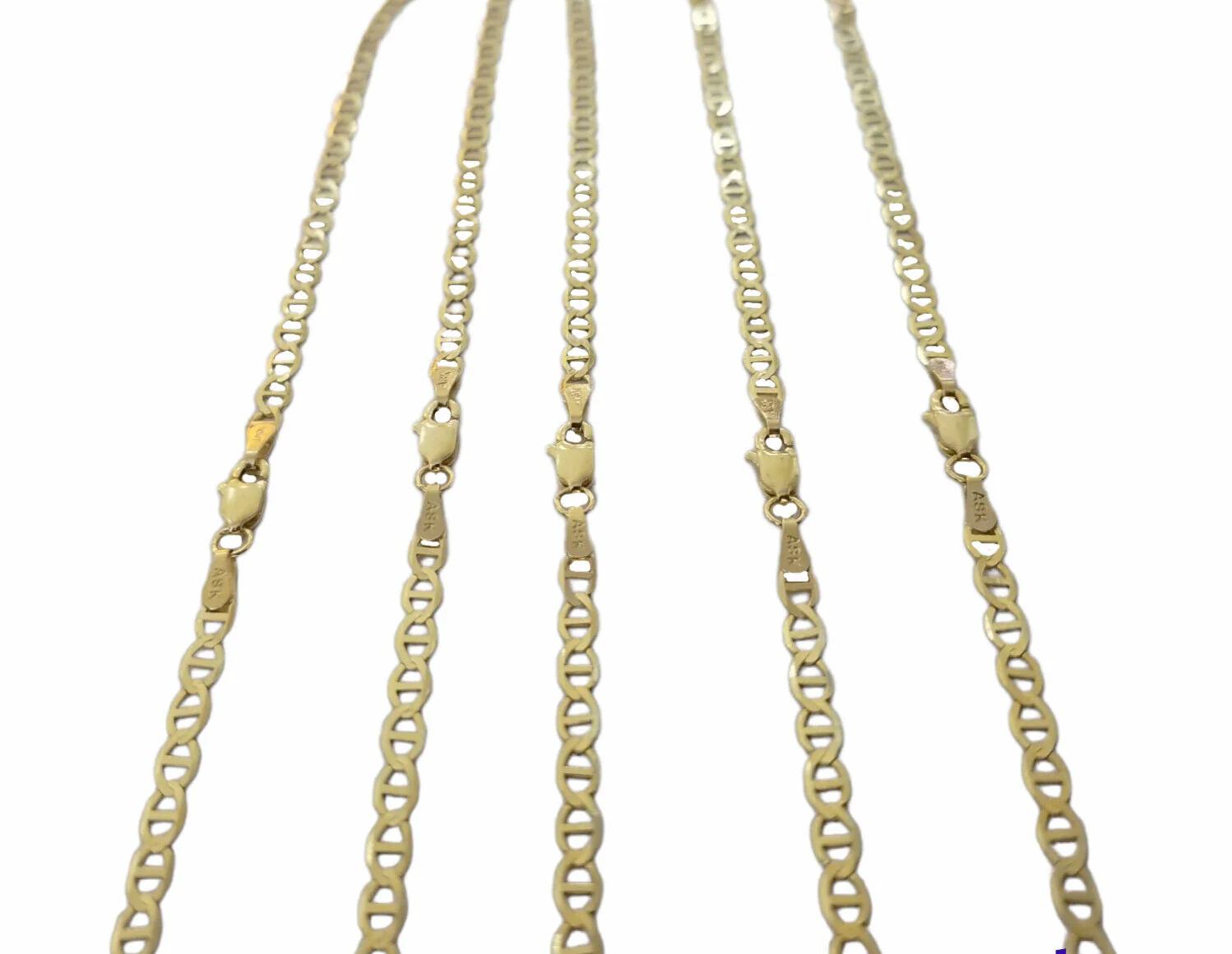 Real 10k Yellow Gold Mariner Anchor Link Chain  3mm  Necklace 16"-24" Inch - Image 6