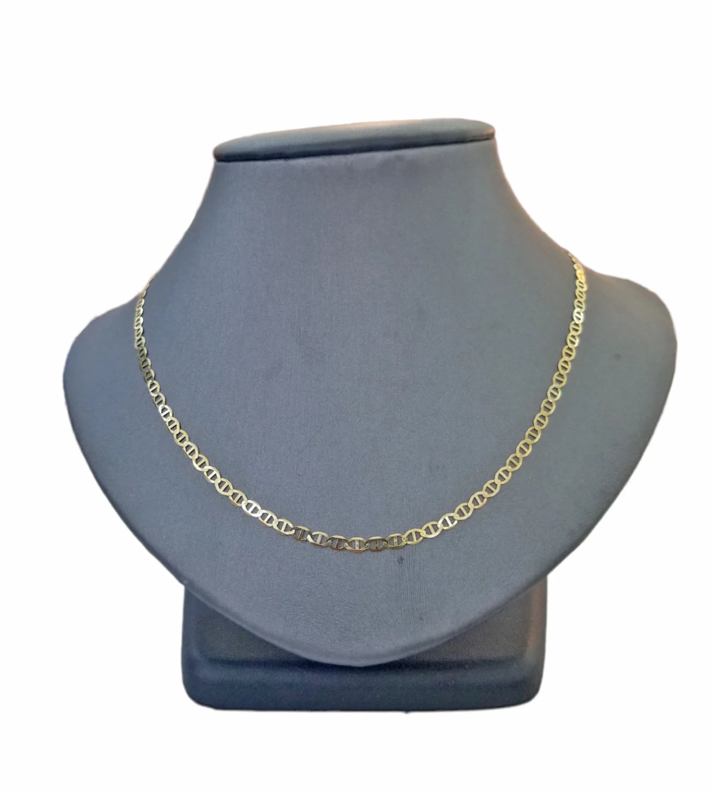Real 10k Yellow Gold Mariner Anchor Link Chain 3mm Necklace 24" Inch - Image 7