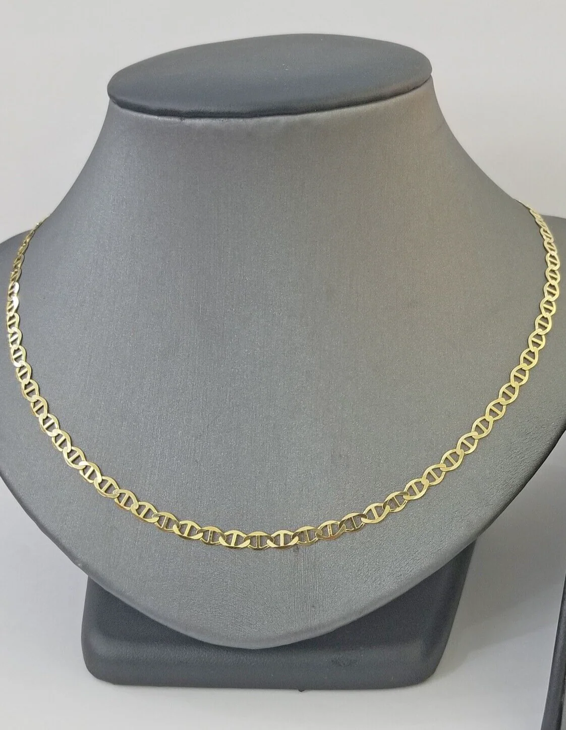 Real 10k Yellow Gold Mariner Anchor Link Chain 4mm Necklace 20" Inch - Image 3