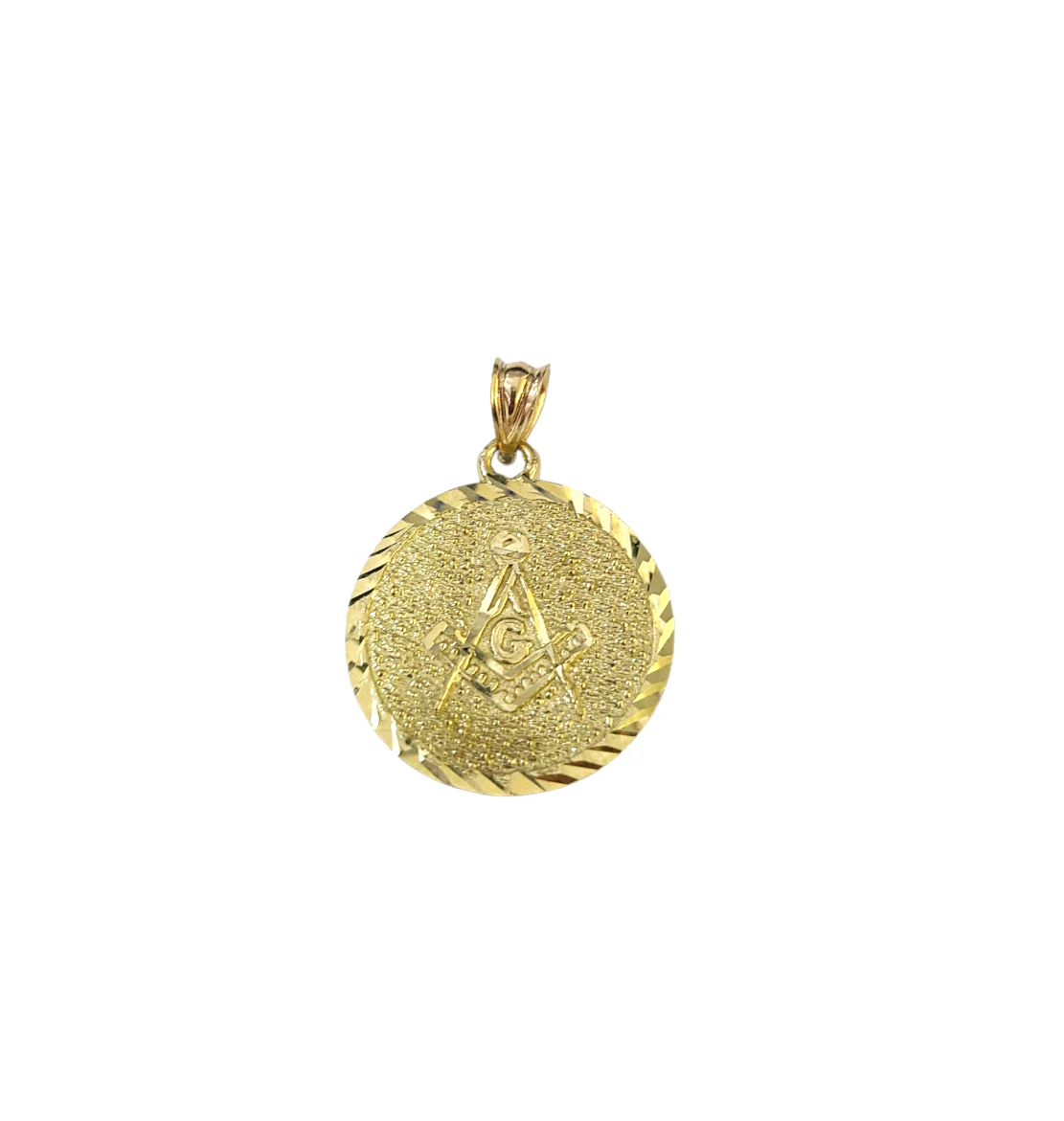 Real 10K  Yellow Gold Masonic Freemason Medal Pendant Charm Genuine 10kt