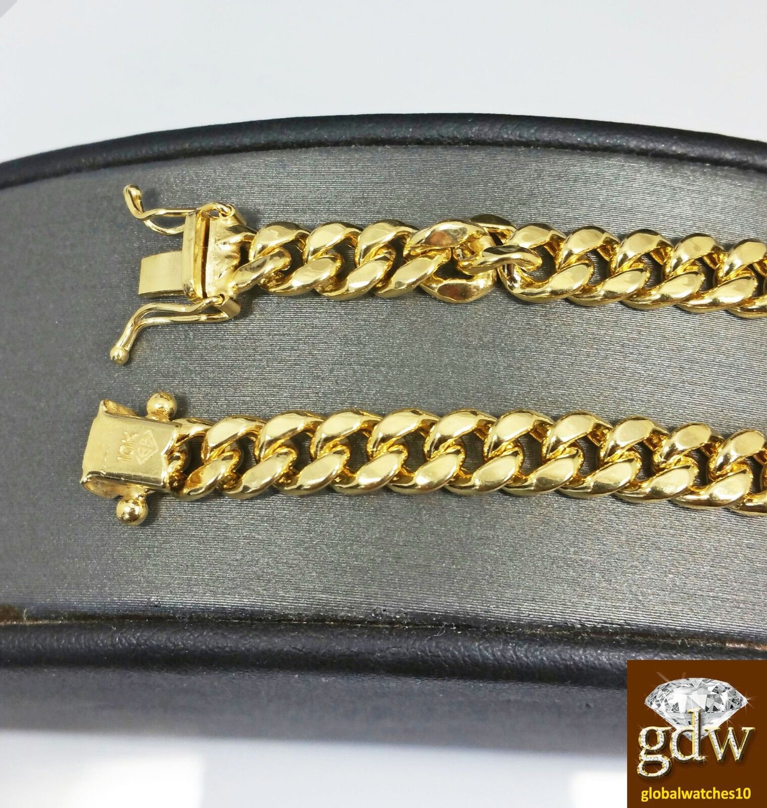 Real 10k yellow Gold Miami Cuban Bracelet 9" Inch 7mm Box Lock Unisex - Image 5