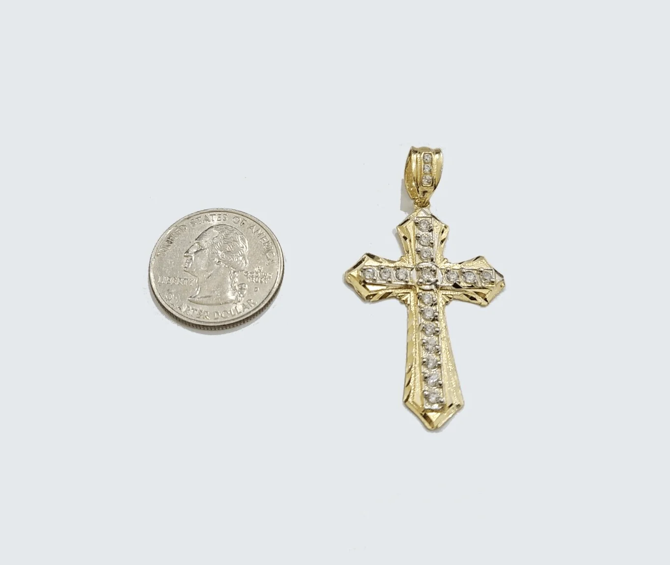 Real 10k Yellow Gold Miami Cuban Chain 5mm 18" inch Necklace Jesus Cross Charm - Image 8