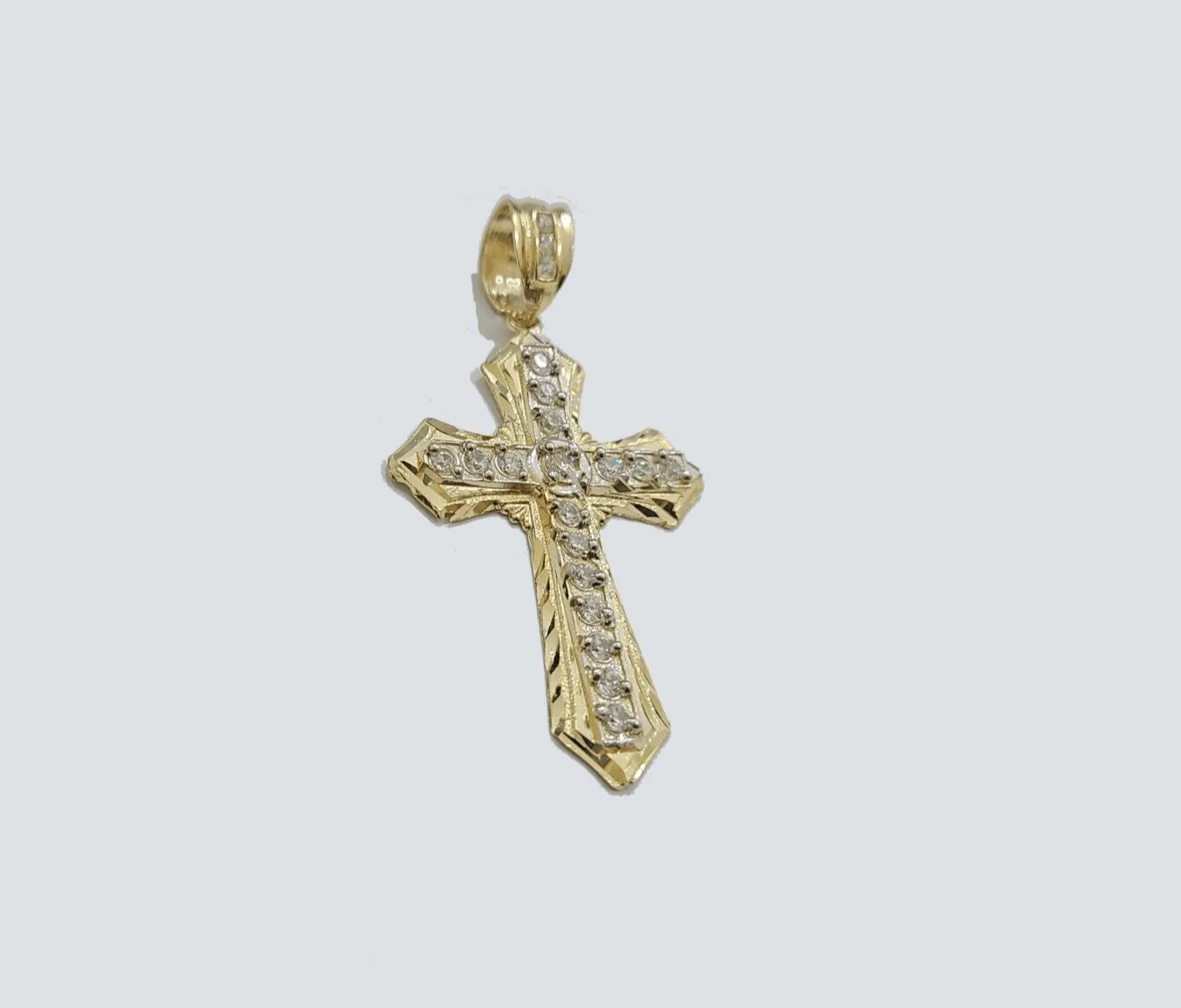 Real 10k Yellow Gold Miami Cuban Chain 5mm 28" inch Necklace Jesus Cross Charm - Image 4