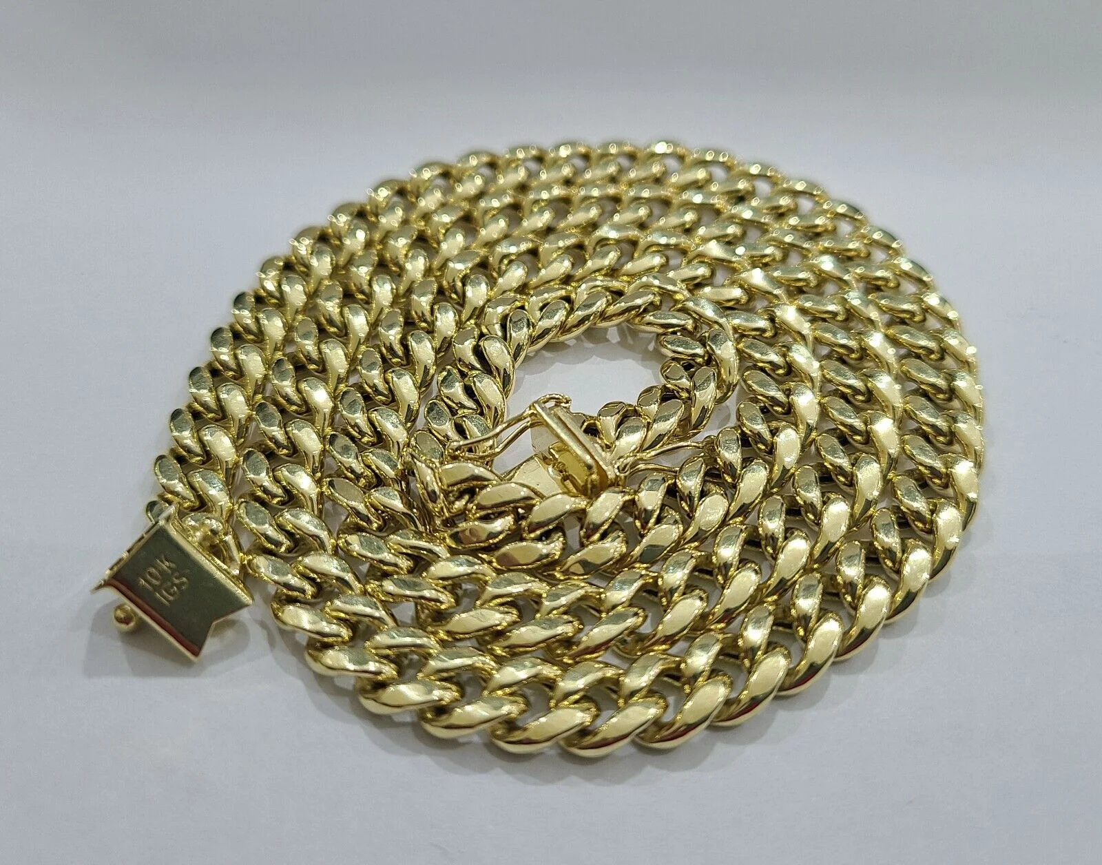 Real 10k Yellow Gold Miami Cuban Chain 7mm Necklace 18''-28'' inch 10kt Unisex - Image 2