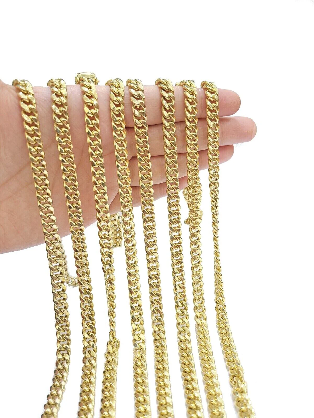 Real 10K Yellow Gold Miami Cuban Chain 8mm Necklace  18-30'' Inches Box 10kt - Image 2
