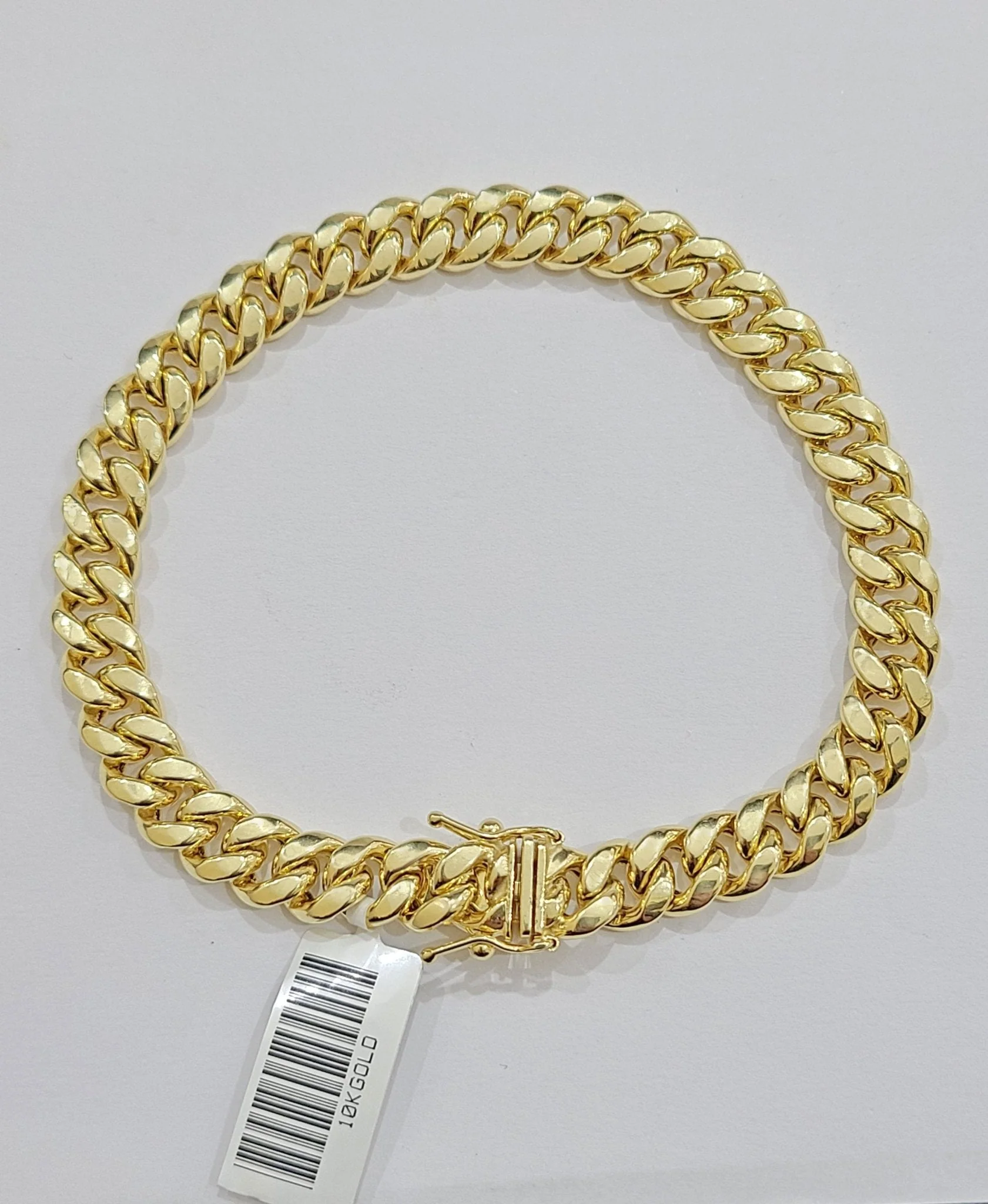 Real 10k Yellow Gold Miami Cuban Link Bracelet 9.5" inch 8mm 10kt Box Lock Men