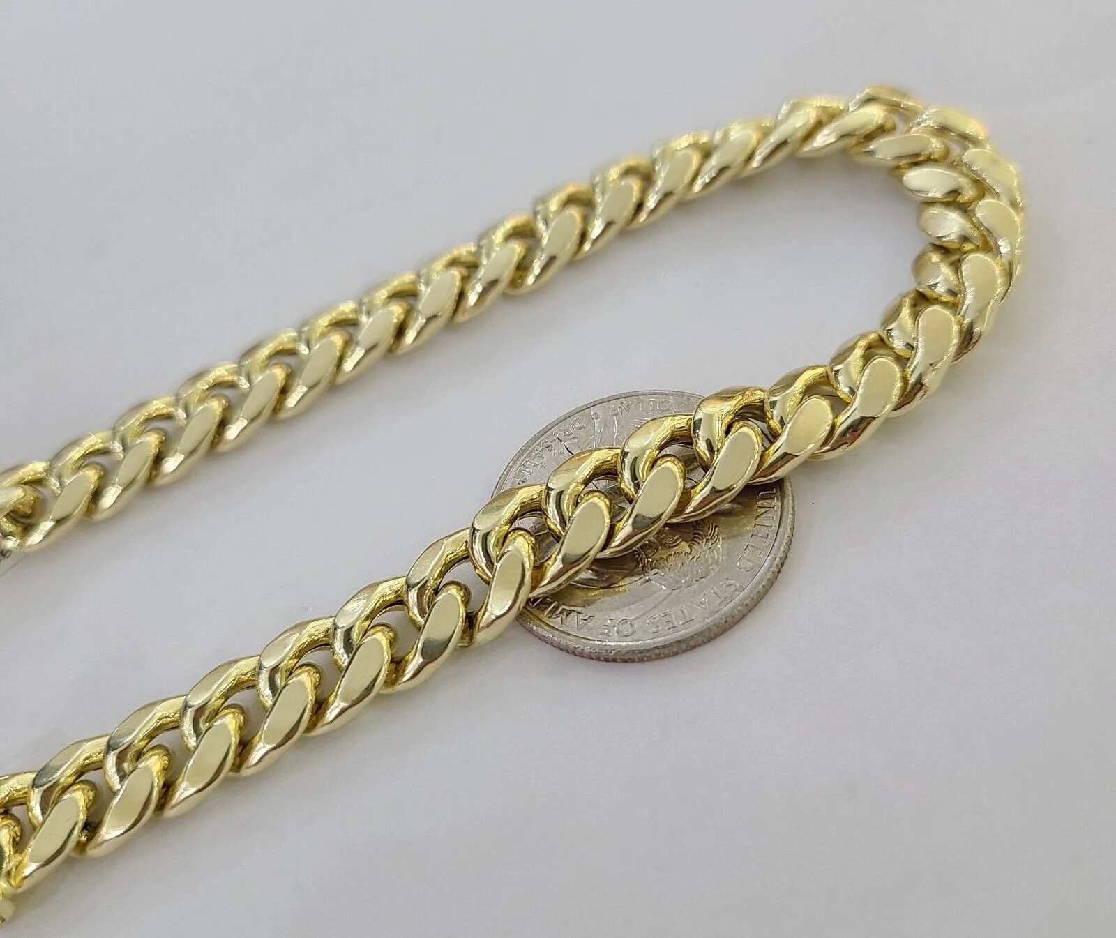 Real 10k Yellow Gold Miami Cuban Link Bracelet 9 Inch 8mm  Box Lock Clasp Link - Image 4