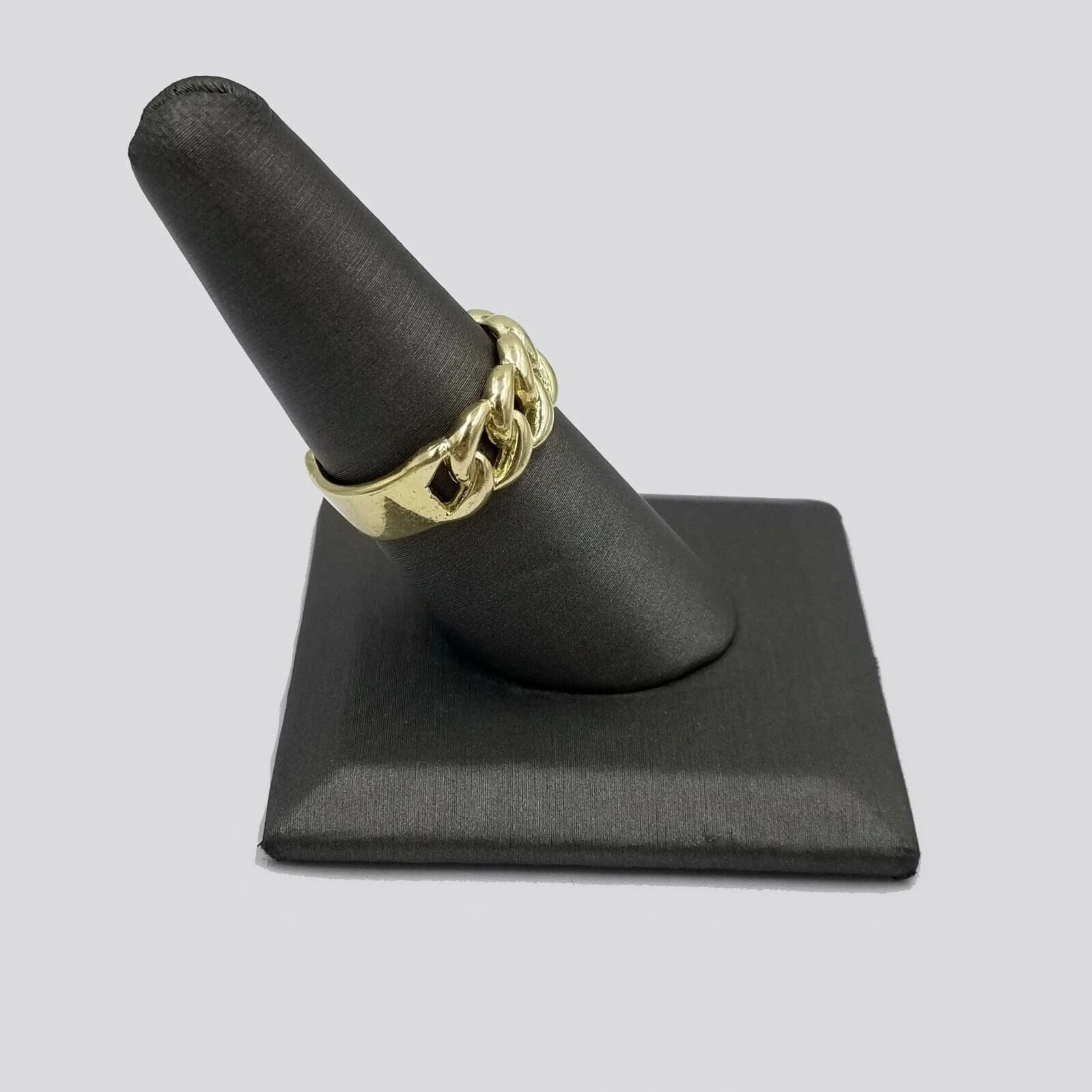 REAL 10K Yellow Gold Miami Cuban Ring Band Style Sizable Rings Men Women Pinky All Sizes - Image 4