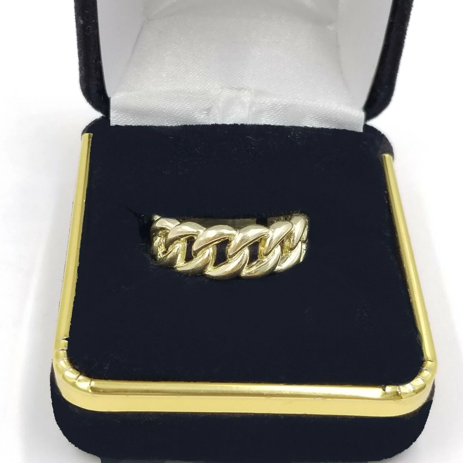 REAL 10K Yellow Gold Miami Cuban Ring Band Style Sizable Rings Men Women Pinky All Sizes - Image 8