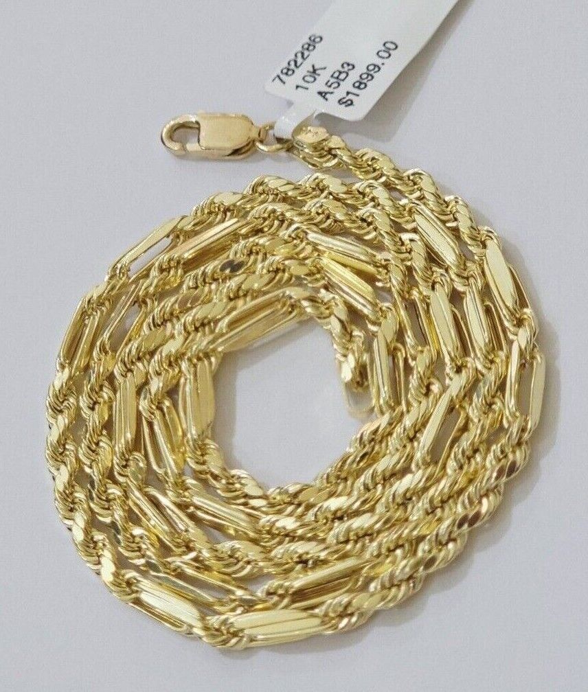 Real 10k Yellow Gold Milano Rope Chain Necklace 18"-24"Inches 3mm 10kt Men Women - Image 3